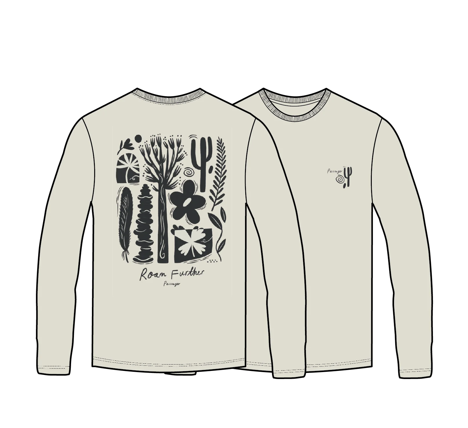 Roam Further Relaxed Fit LS T-Shirt - Birch - Image 6