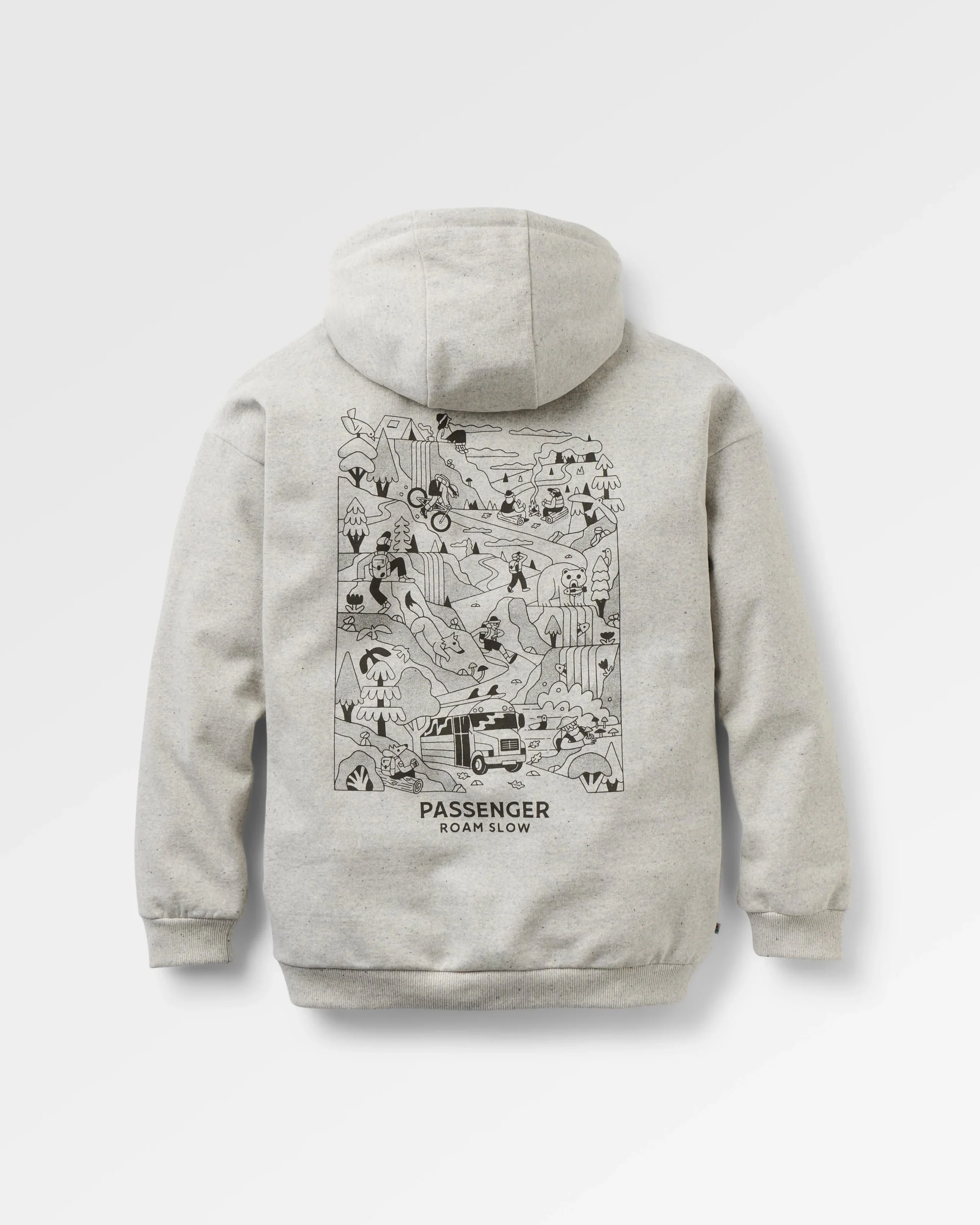 Roam Slow Women's Organic Cotton Hoodie - Light Grey Marl - Image 4