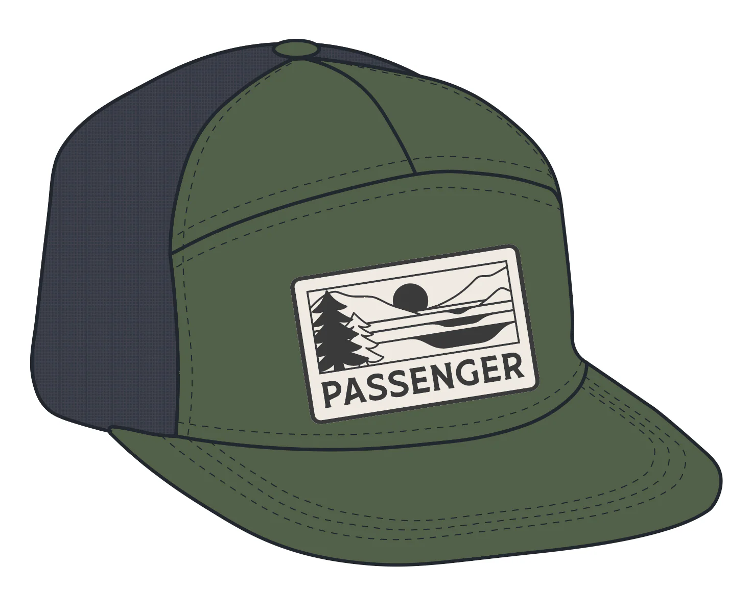 Roamer 7 Panel Organic Cotton Trucker Cap - Khaki - Image 6