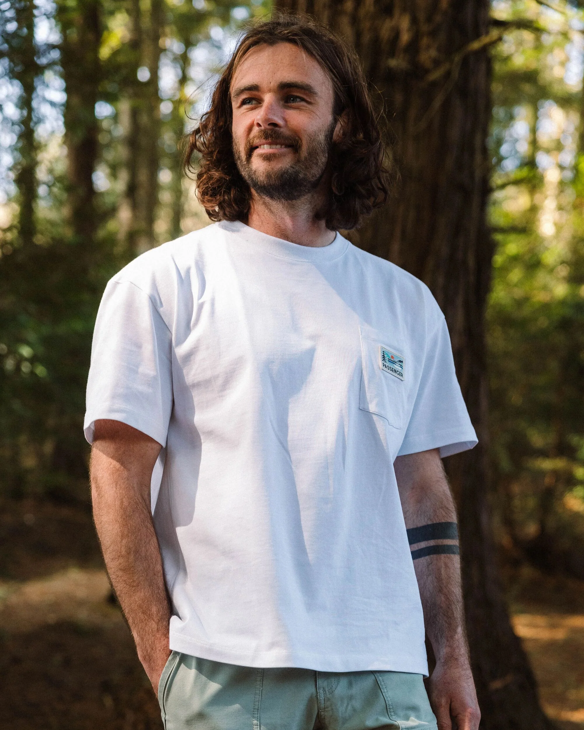 Roamer Patch Relaxed Fit T-Shirt - White - Image 3