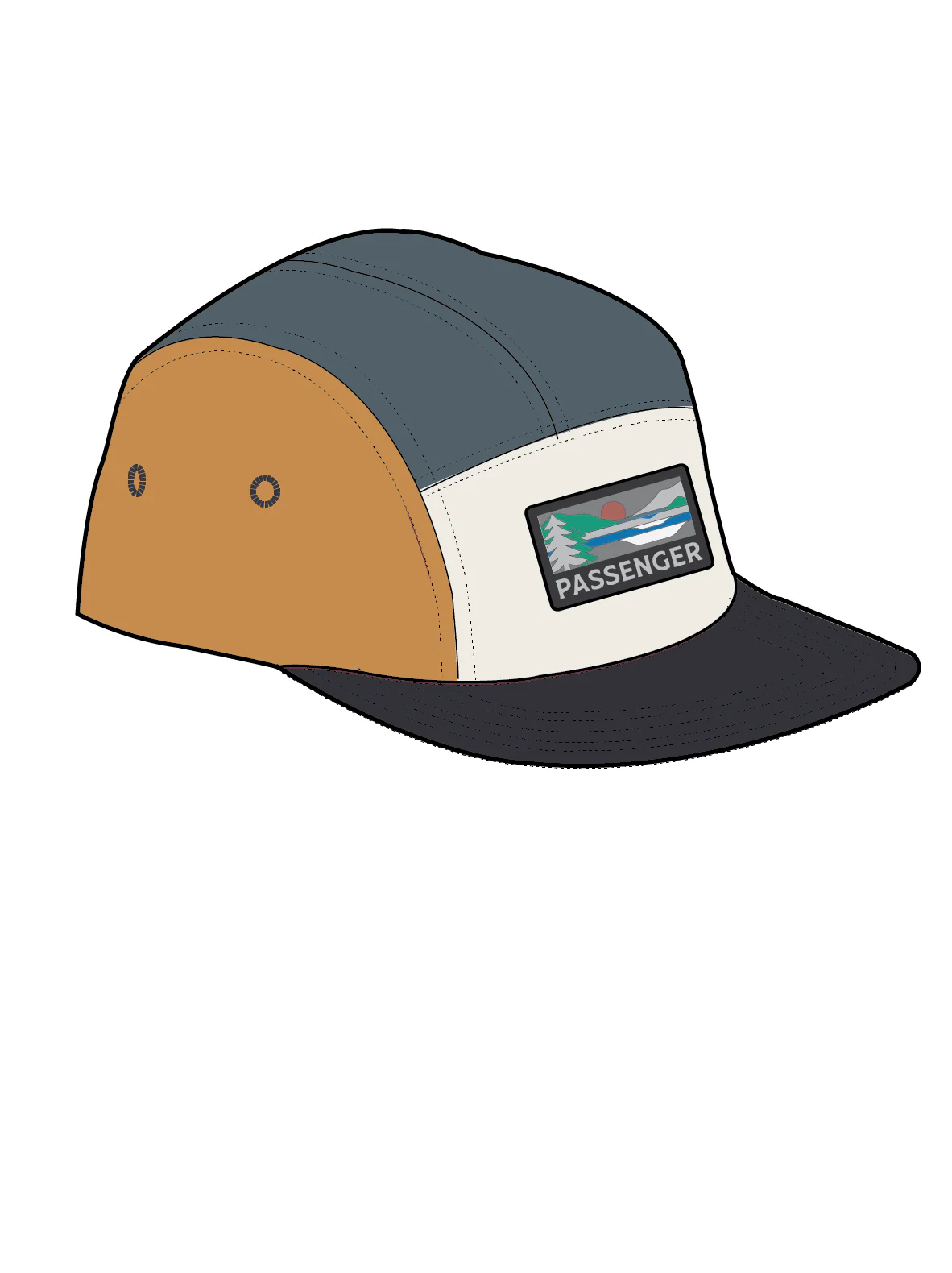Roamer 5 Panel Cap - Storm Grey Multi - Image 6