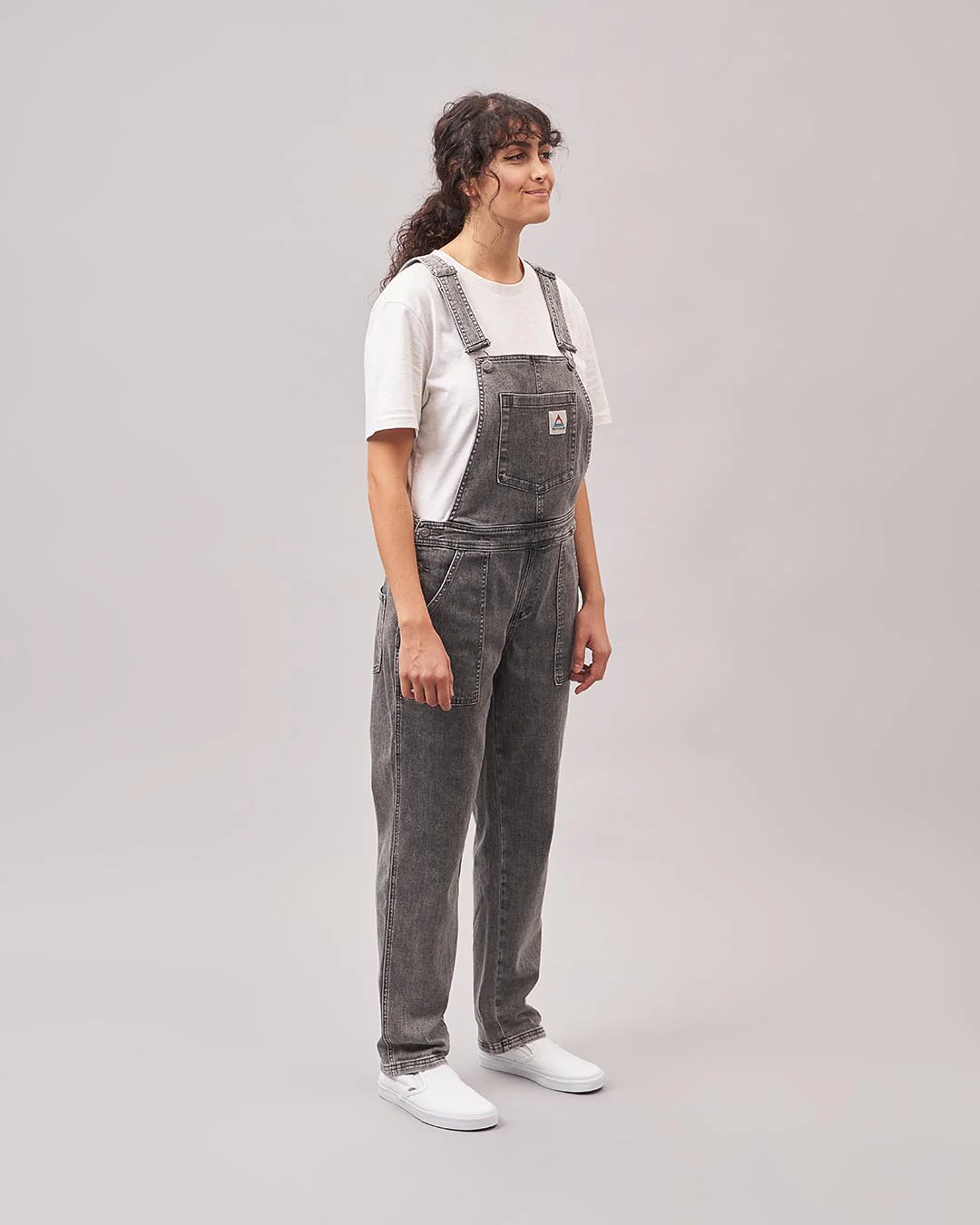 Roamist Organic Cotton Dungarees - Washed Black Denim - Image 9