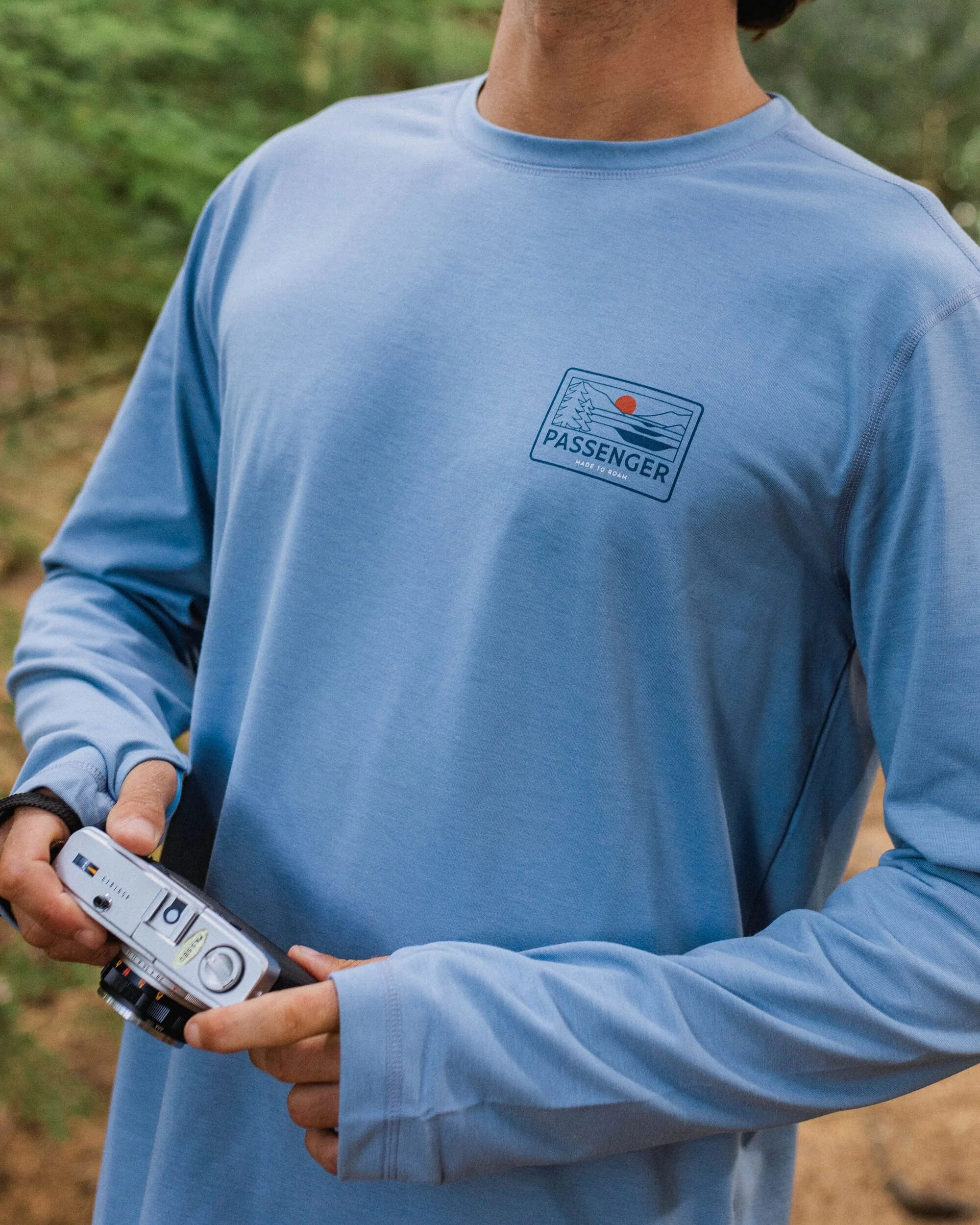 Roamscreen UPF50 Drirelease® Men's LS T-Shirt - Faded Denim - Image 3