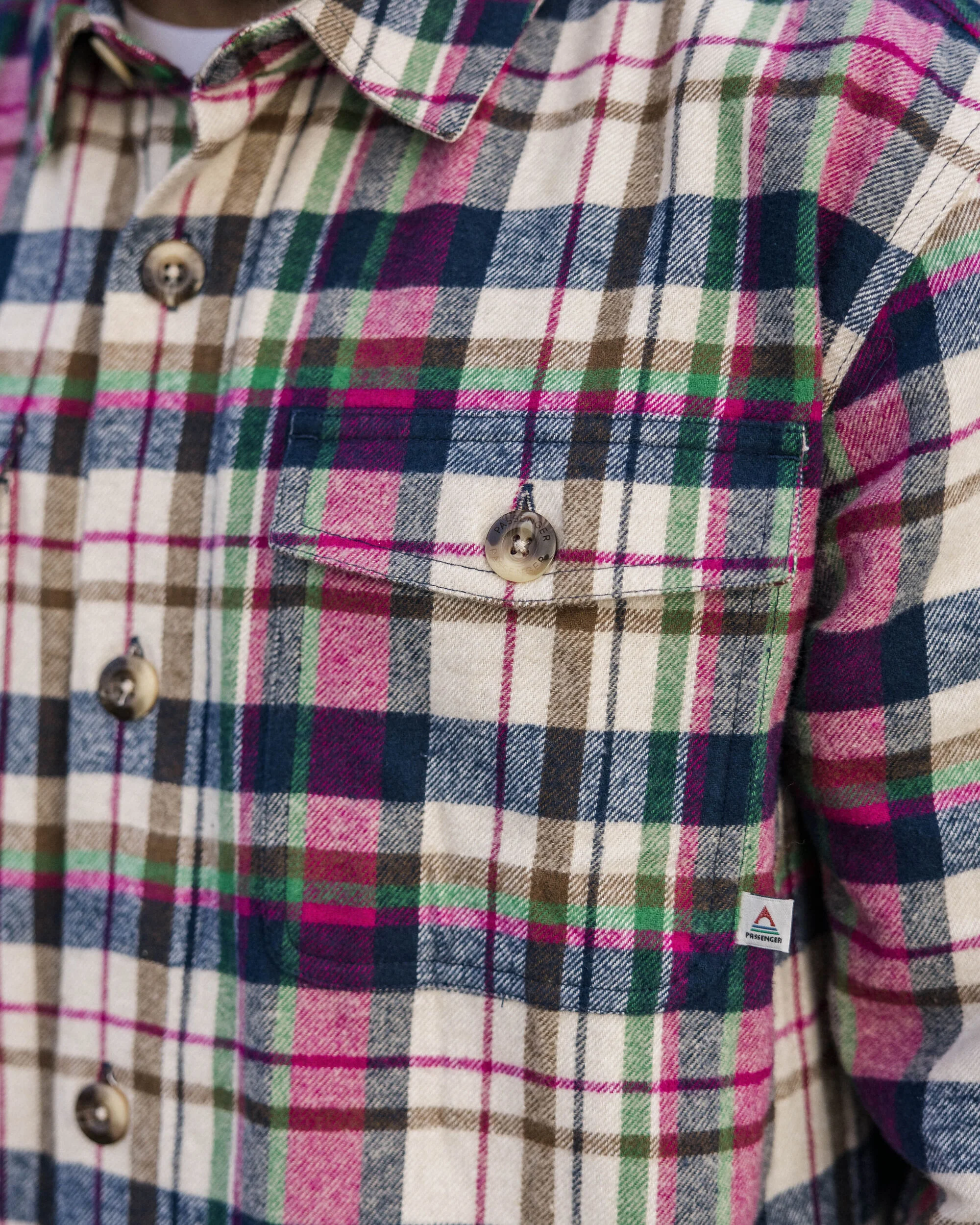Rustic Organic Cotton Heavyweight Overshirt - Off White Check - Image 3