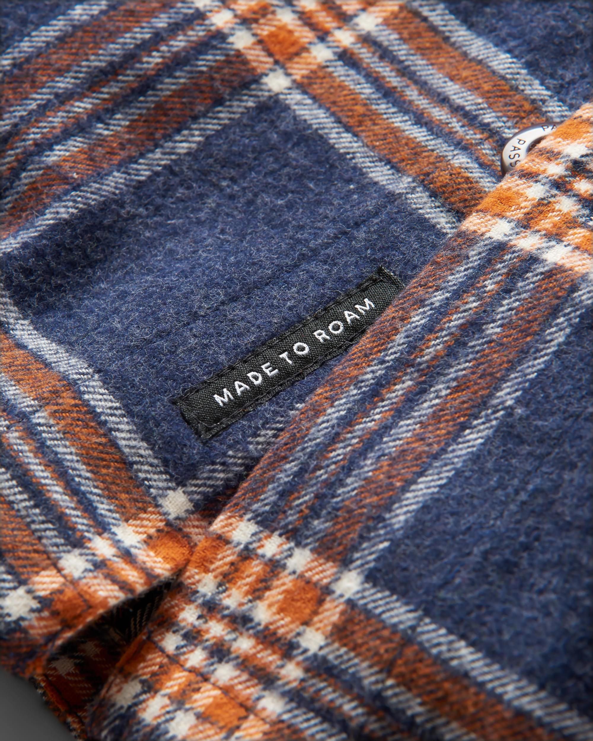 Rustic Organic Cotton Heavyweight Overshirt - Rich Navy Check - Image 10