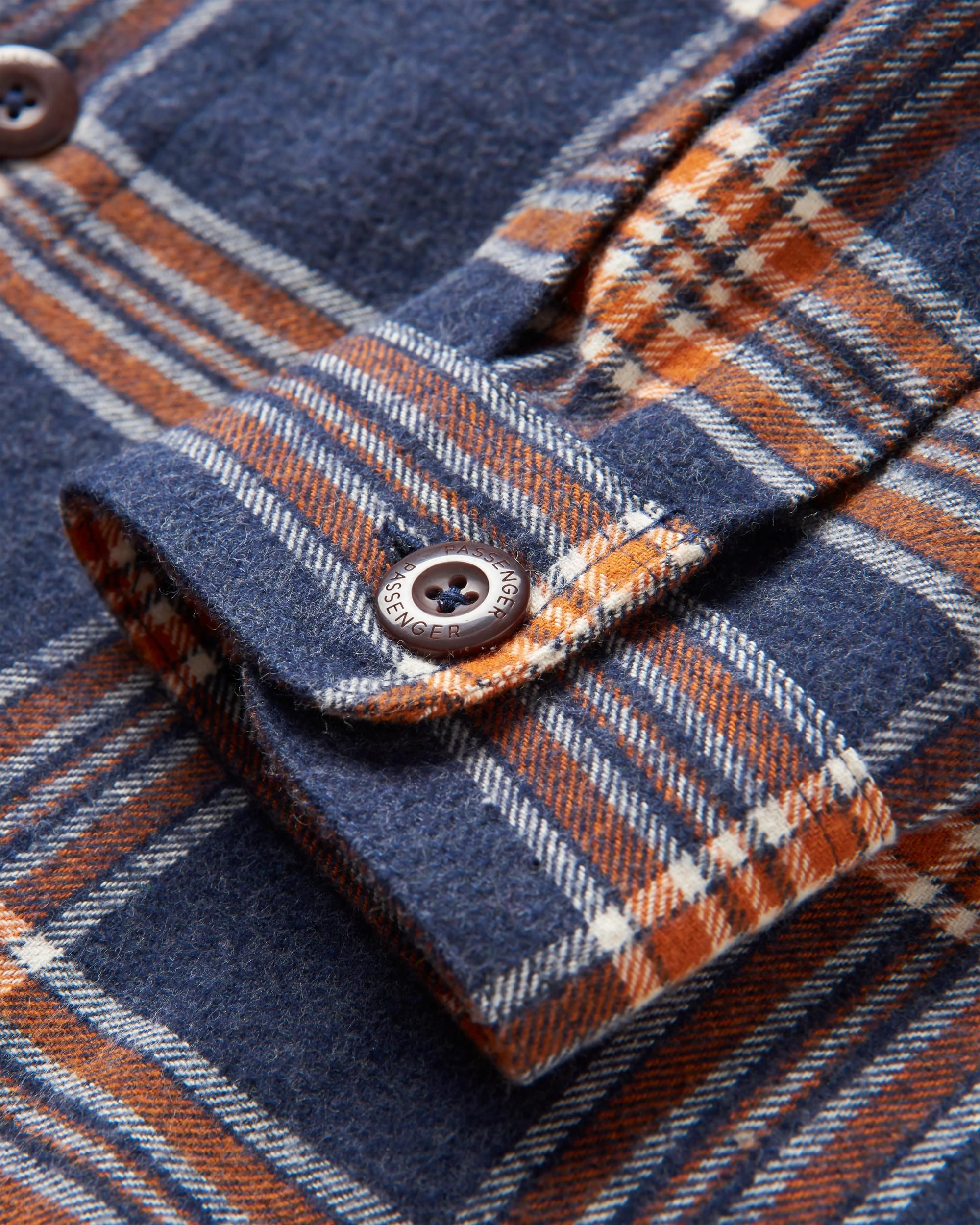 Rustic Organic Cotton Heavyweight Overshirt - Rich Navy Check - Image 14