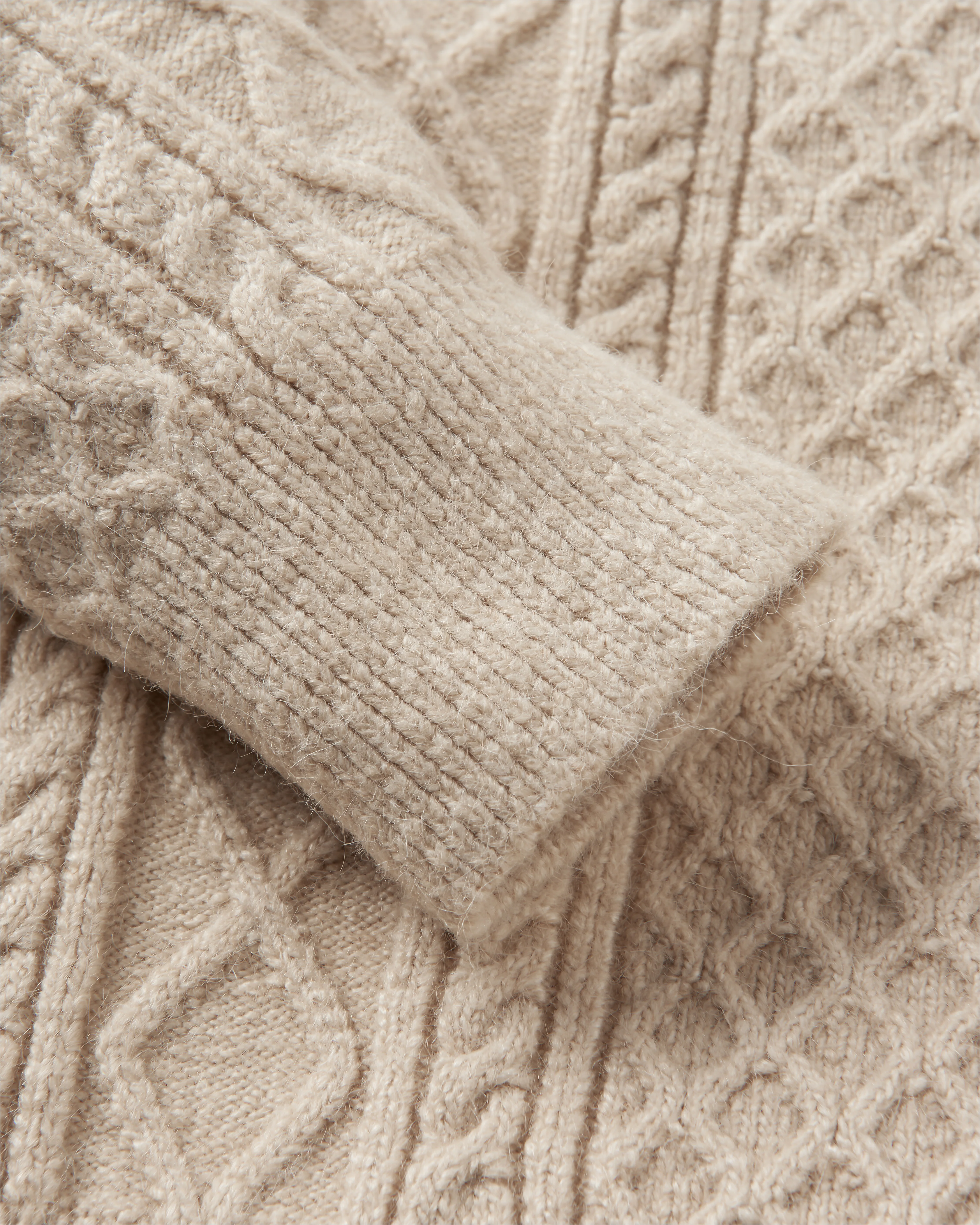 Sandbar Cable Knitted Jumper - Stone - Image 8