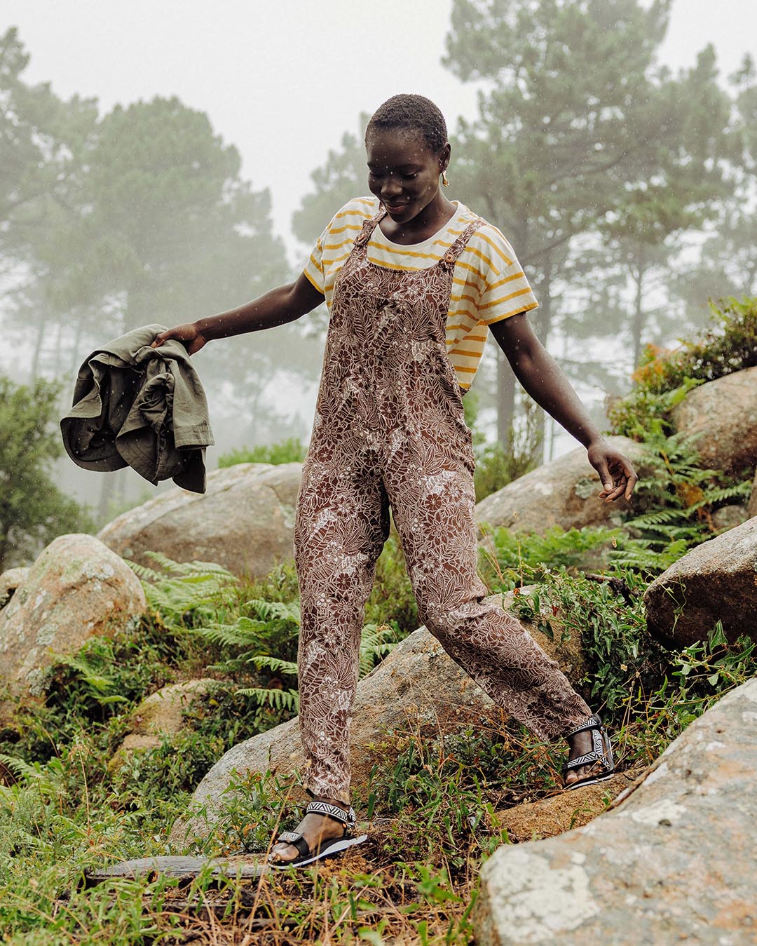 Serenity Dungarees - Chestnut Floral Pattern - Image 5