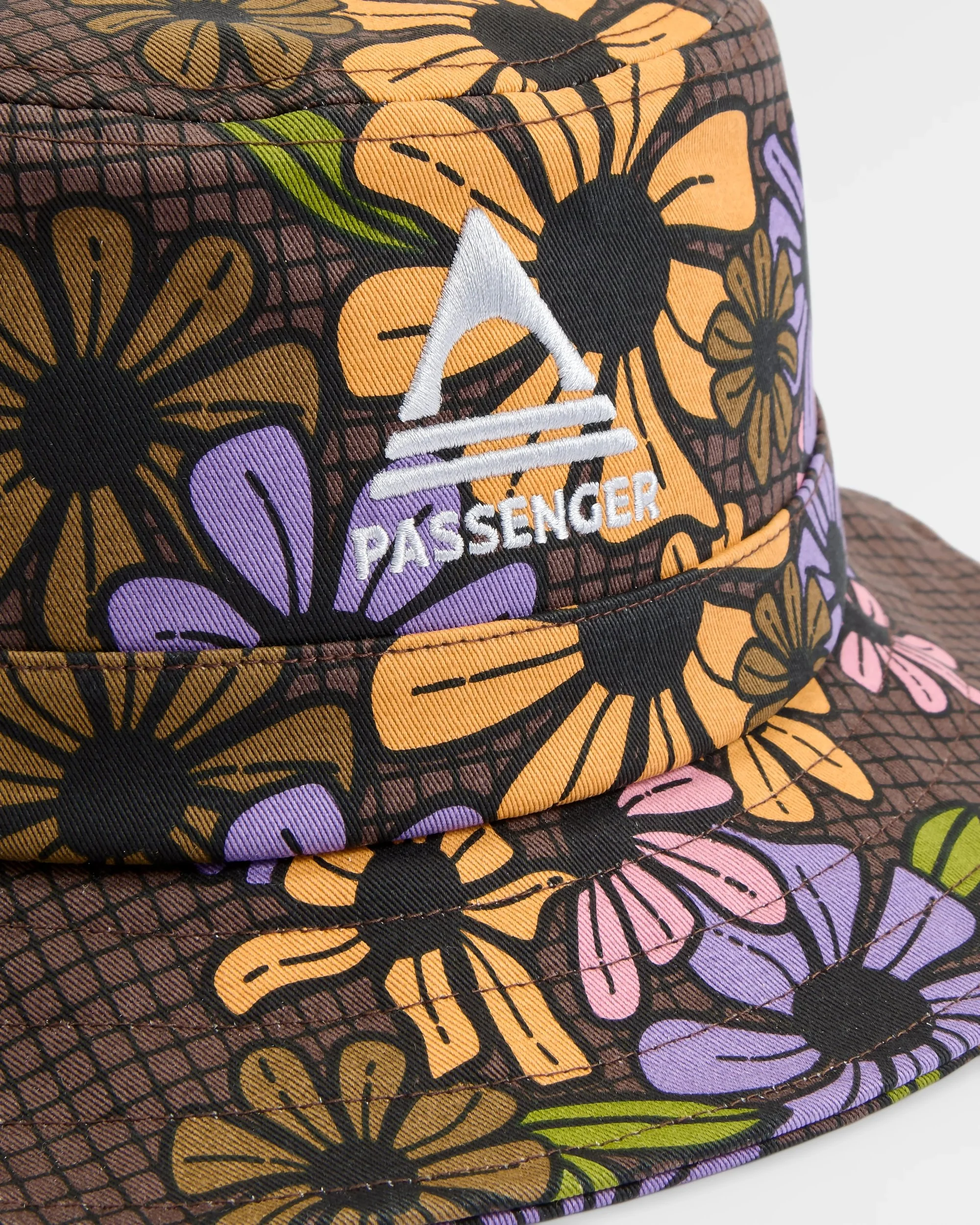 Shaded Bucket Hat - Floral Grid Espresso - Image 2