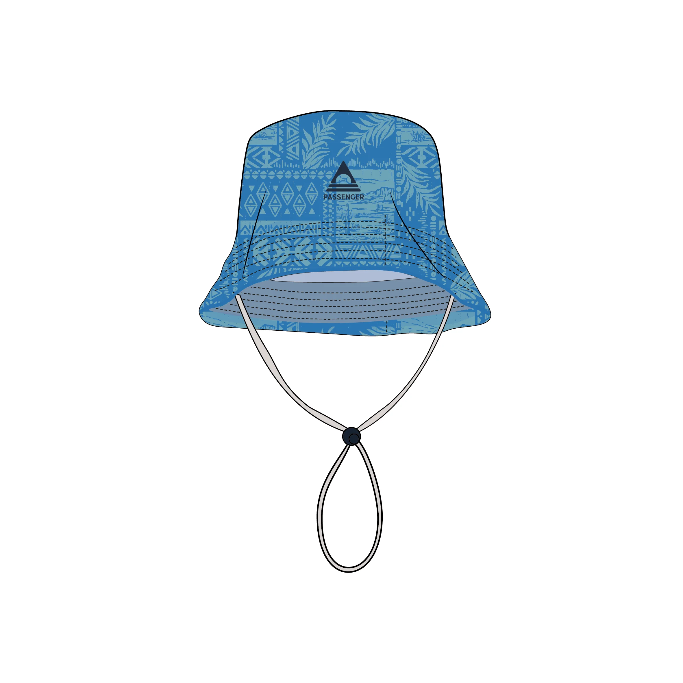 Shaded Bucket Hat - Patchwork Marine Blue - Image 6