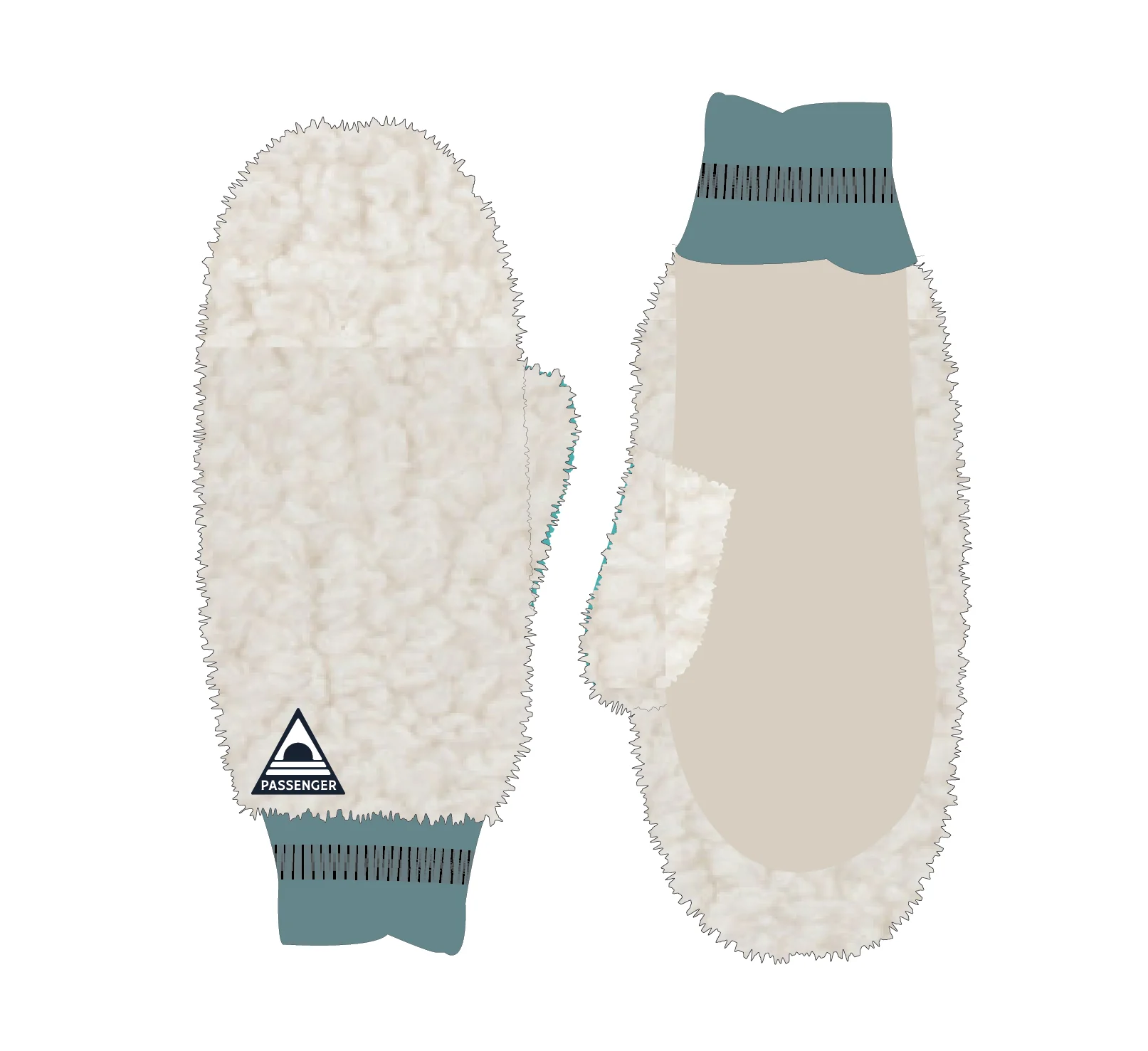 Avalanche Sherpa Mittens - Oatmeal - Image 5