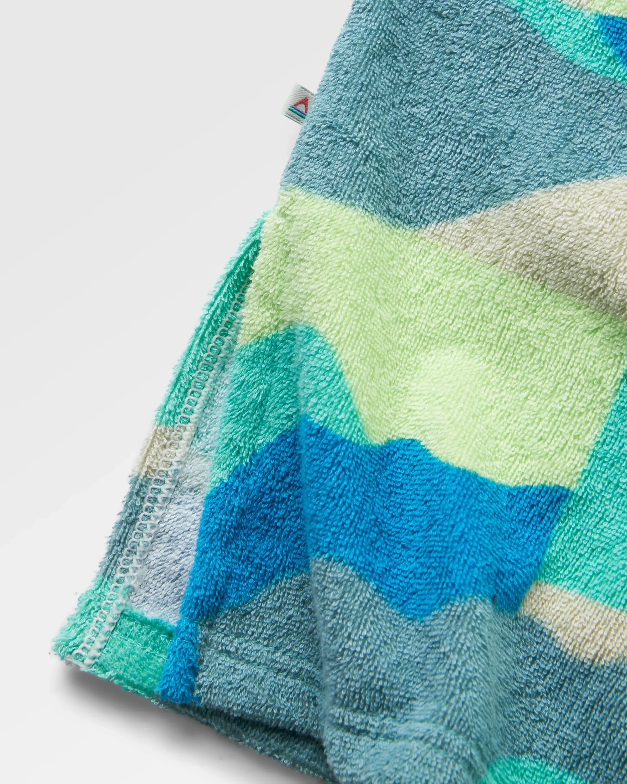 Shoreline Cotton Towel Poncho - Vista Patchwork Aqua - Image 10