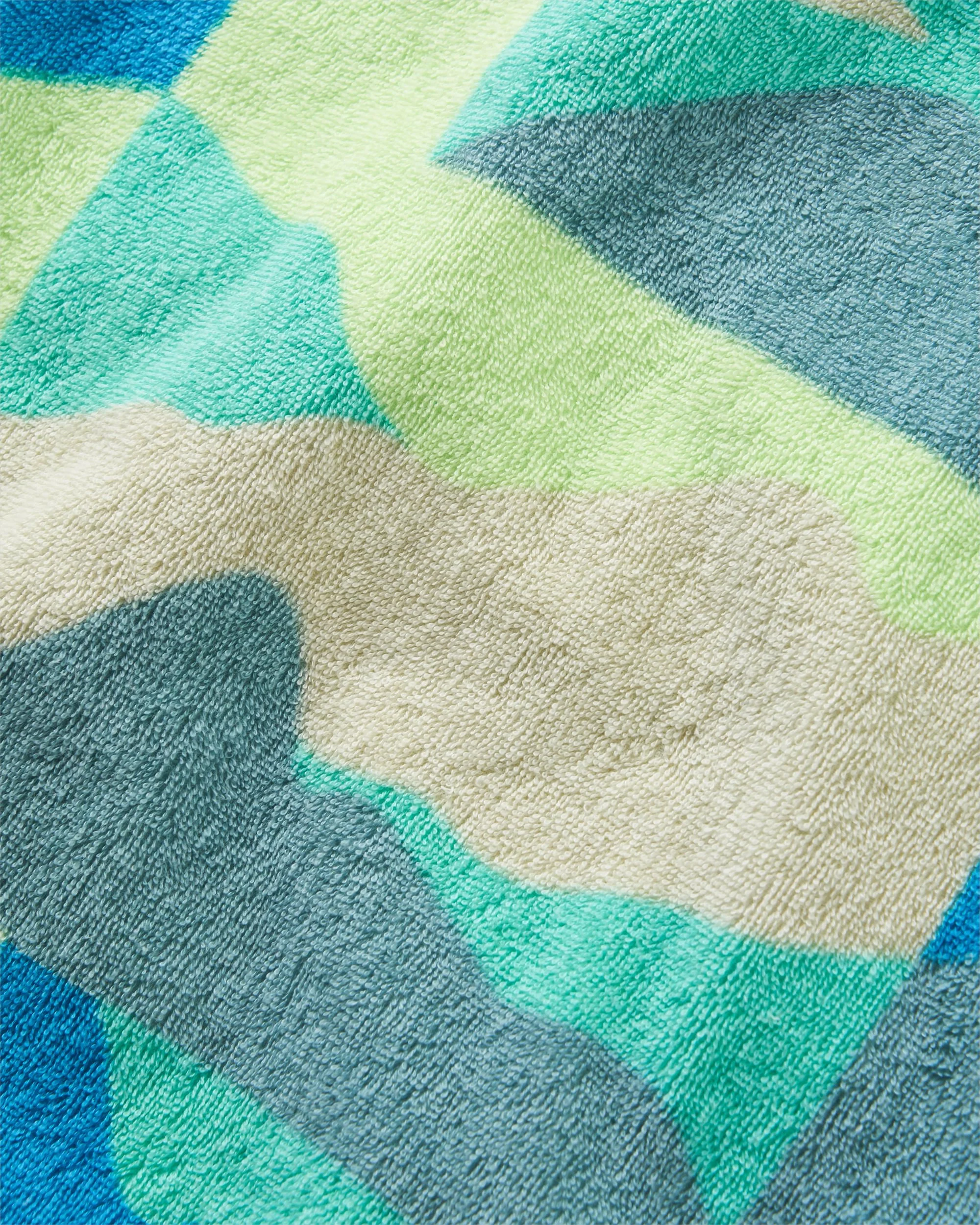 Shoreline Cotton Towel Poncho - Vista Patchwork Aqua - Image 9