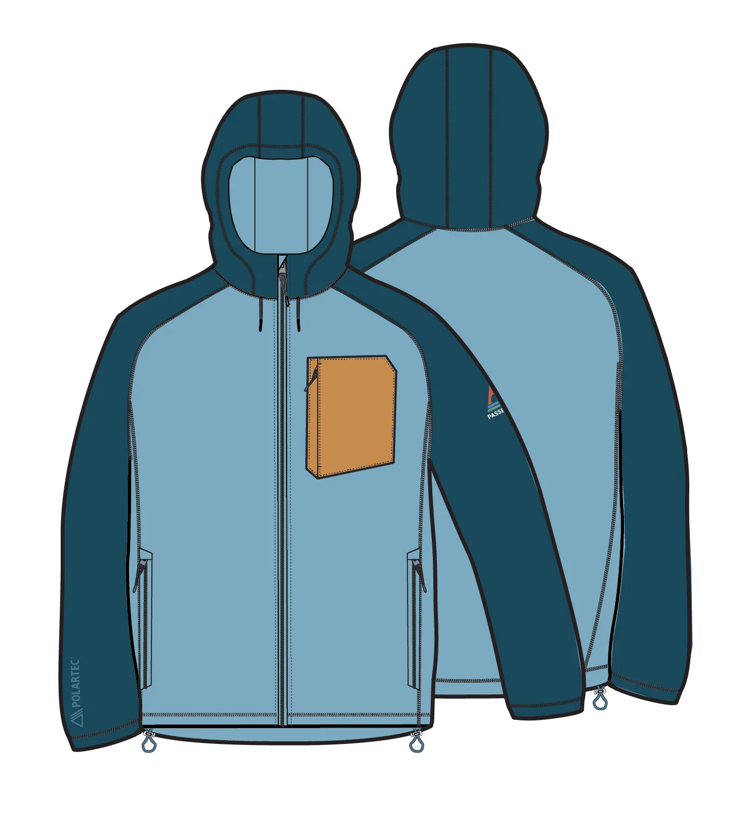 Sierrascape Women's Polartec® Fleece Hoodie - Retro Blue/Tidal Blue - Image 12