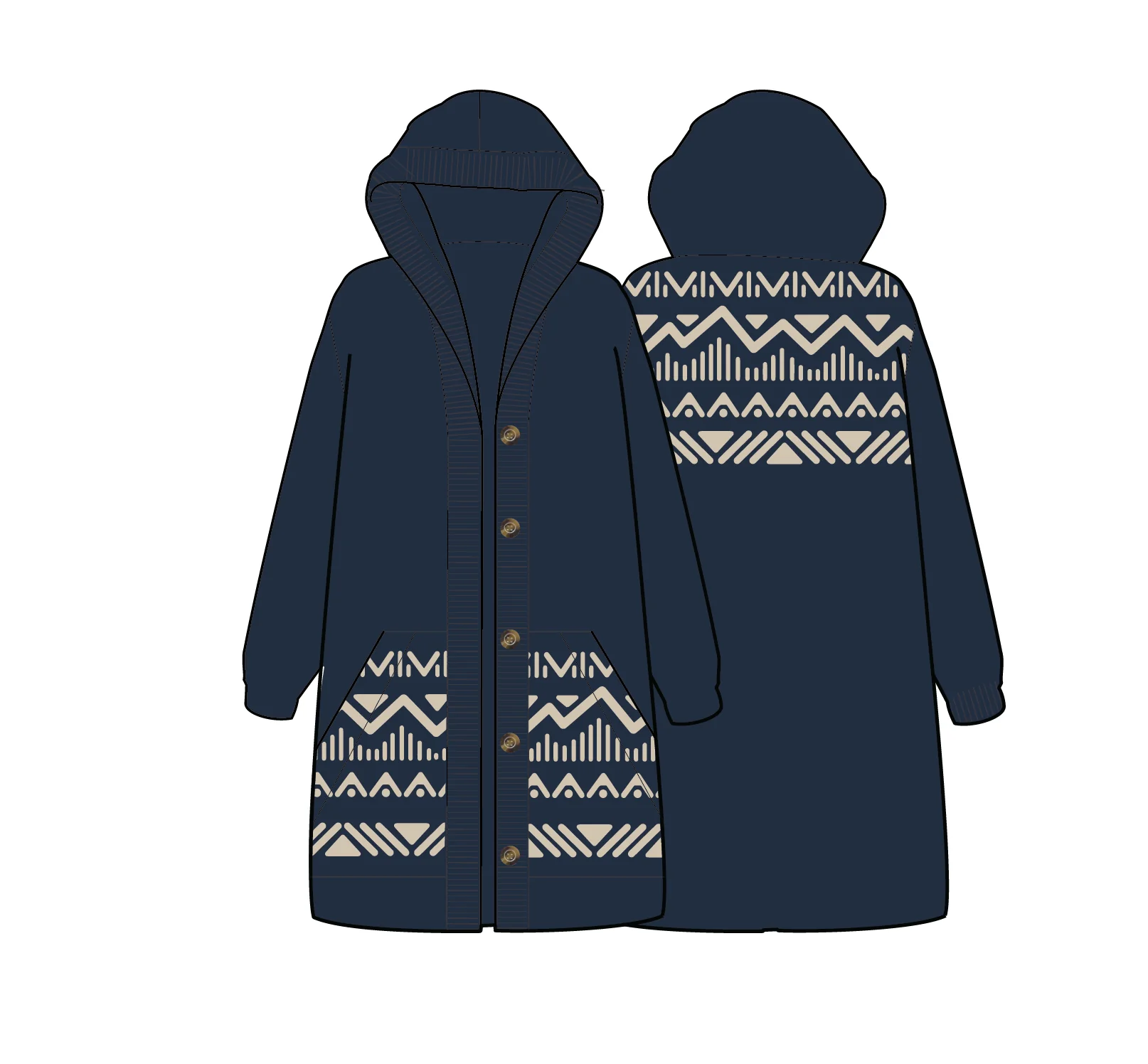 Snoozle Knitted Hooded Cardigan - Rich Nav - Image 9