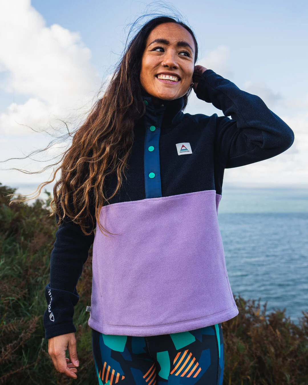 Women's Snowdrop Polartec® Fleece - Lilac/ Deep Navy
