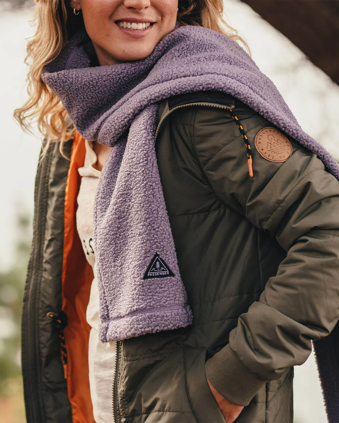 Snug Sherpa Fleece Scarf - Dusty Lilac