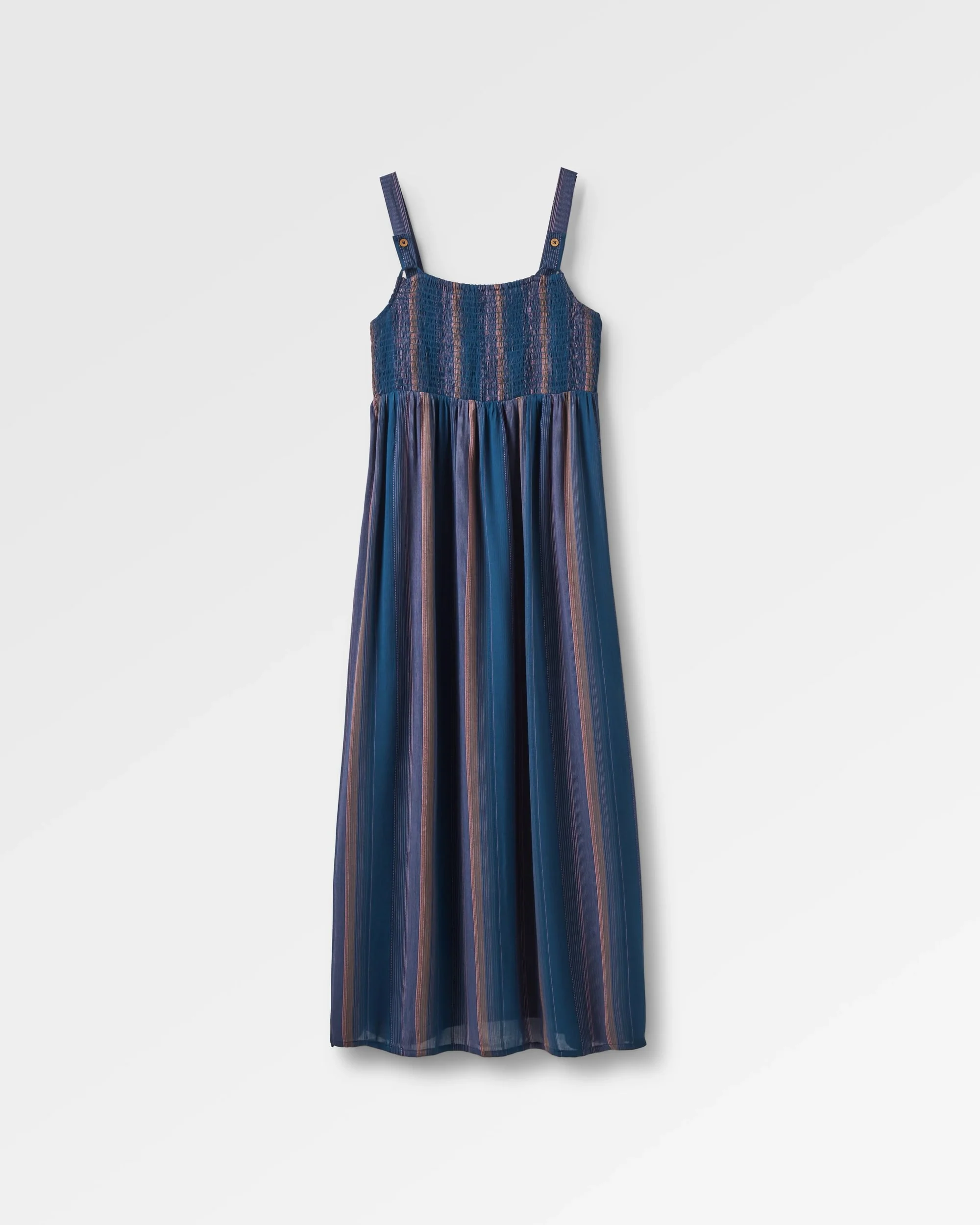 Soleis Woven Maxi Dress - Dark Denim Multi Stripe