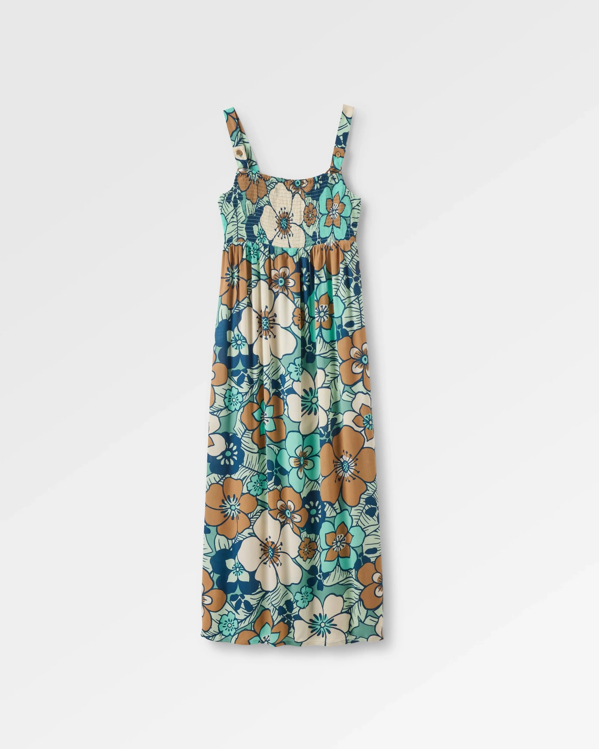 Soleis Woven Maxi Dress - Vintage Floral Aqua