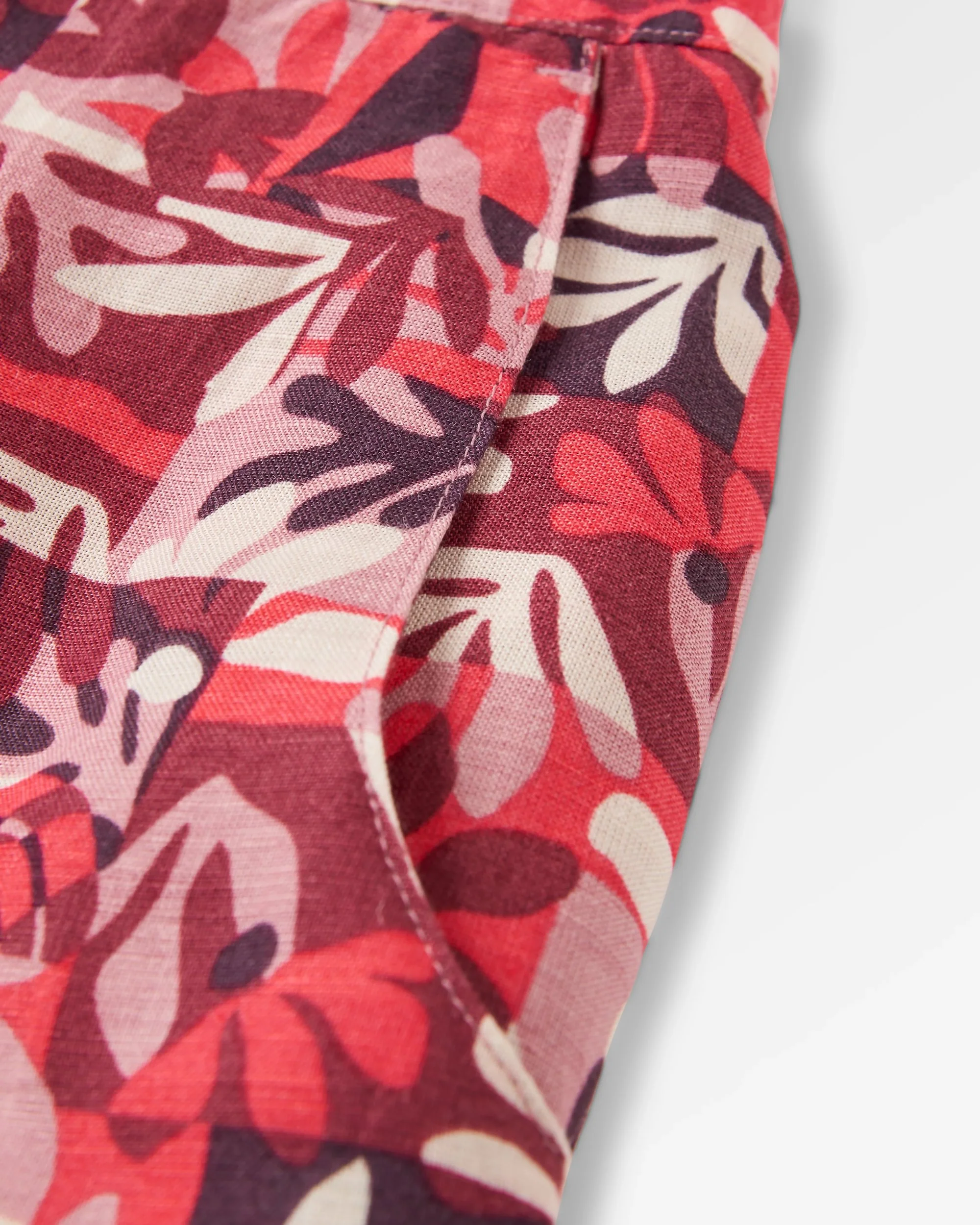 Someday Linen Trouser - Mountain Foliage Cranberry - Image 9