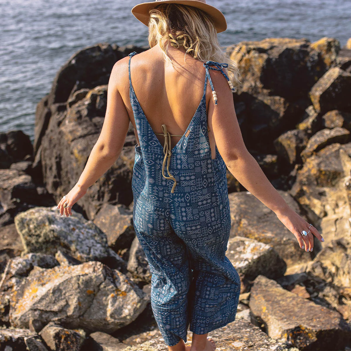 Spirit Jumpsuit - Blue Coral Geo Tile - Image 4