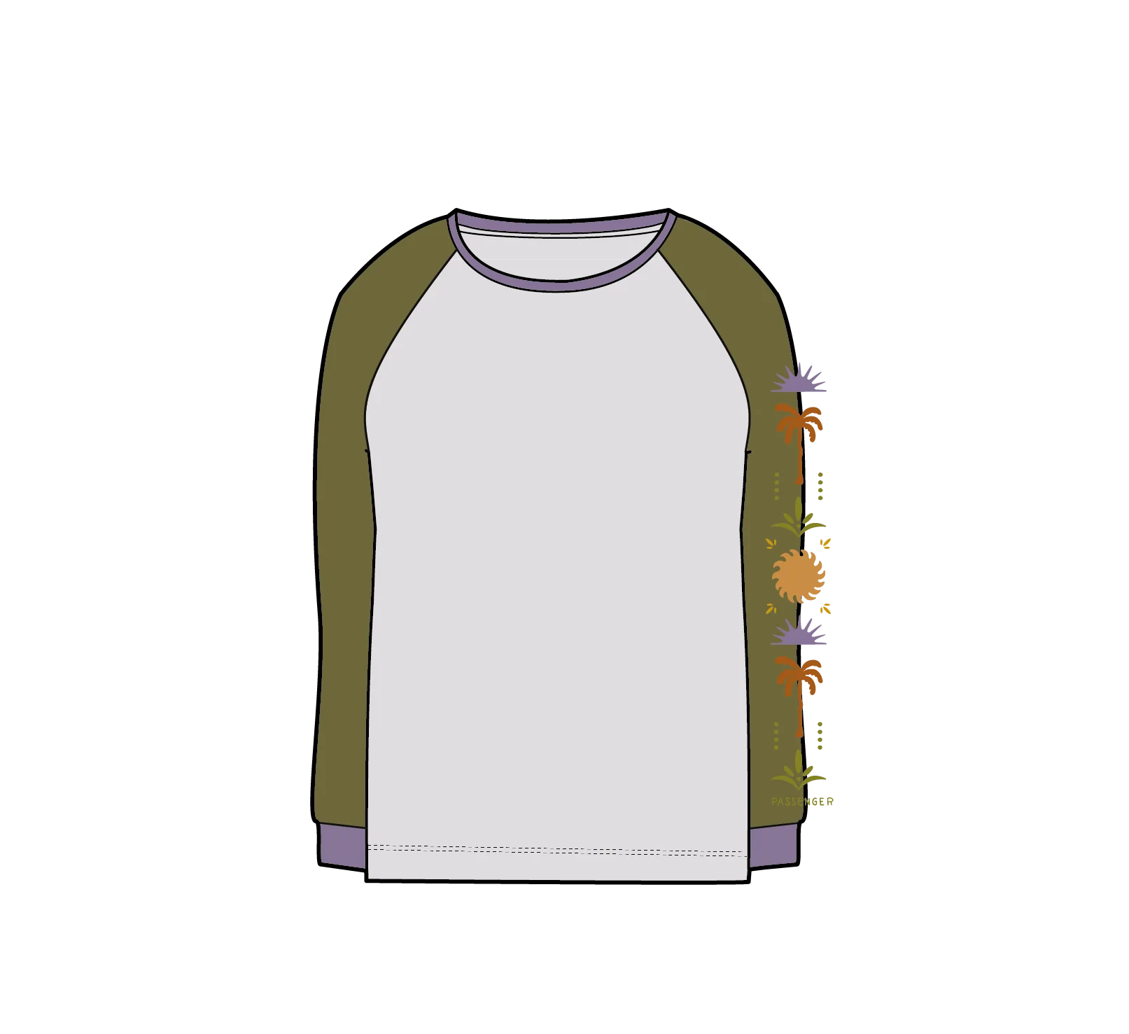Stack LS Raglan T-Shirt - White Sand - Image 6