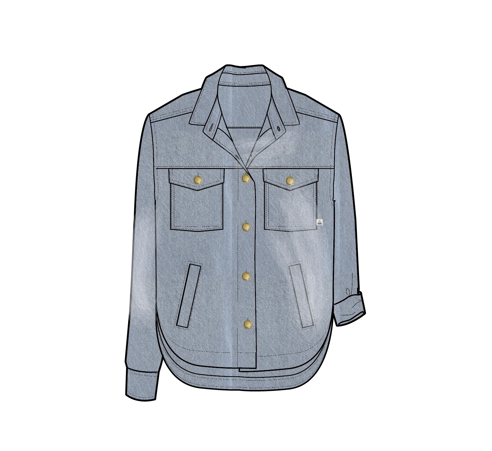 Stella Denim LS Shirt - Light Wash Denim - Image 12