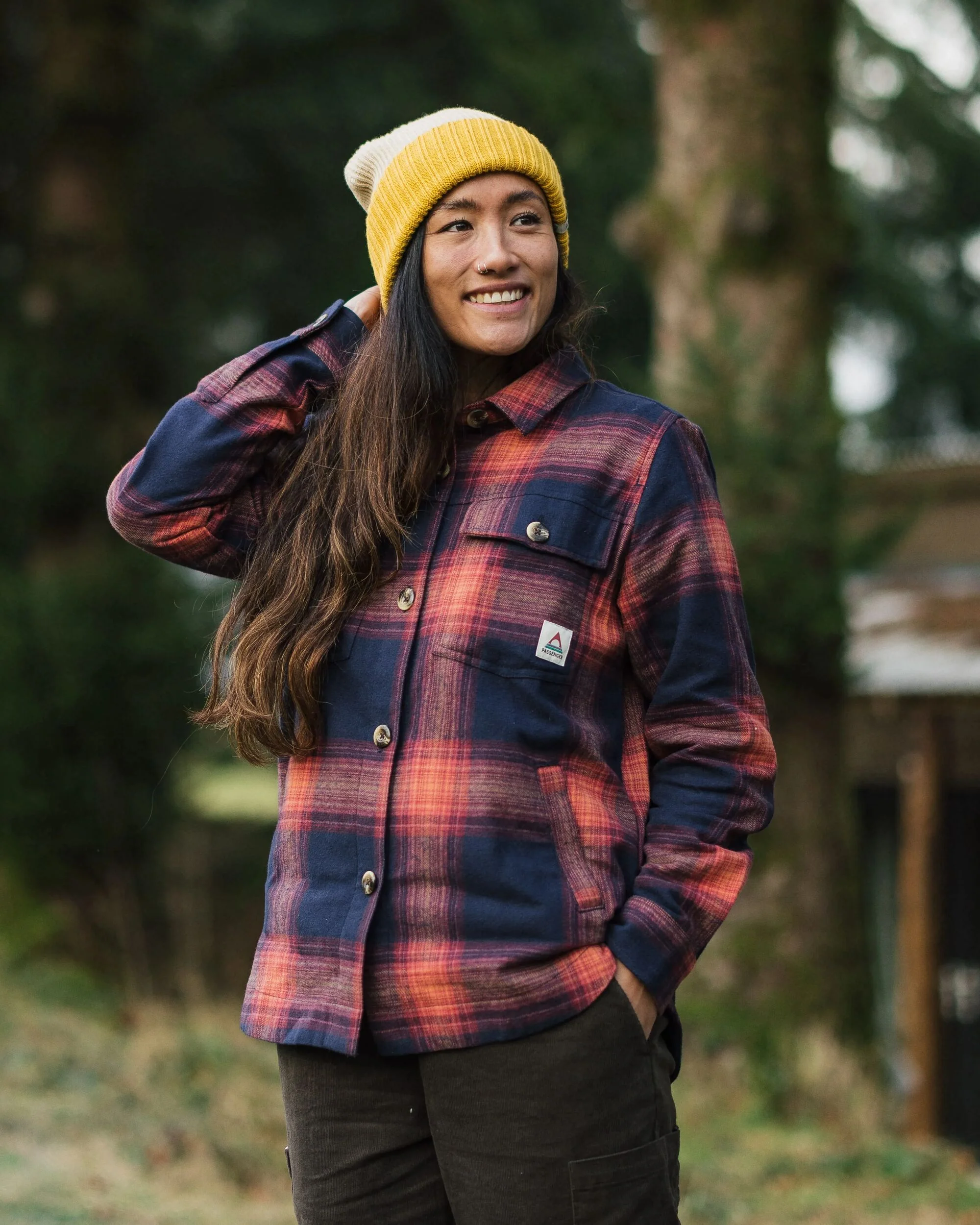 Stella LS Shirt - Rich Navy/ Red Ochre Check - Image 4