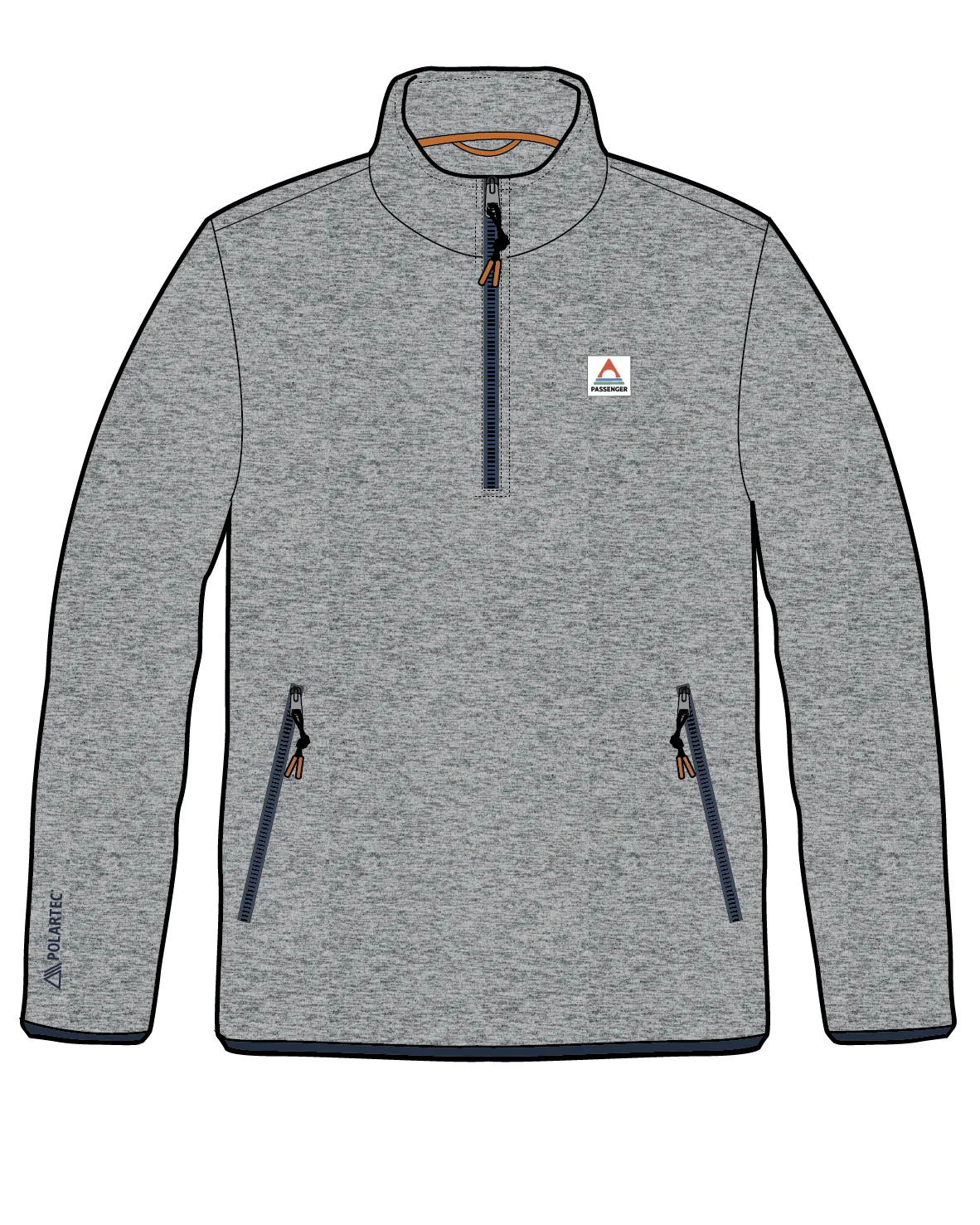 Switchback Micro Polartec® Fleece - Grey Marl 2 - Image 11