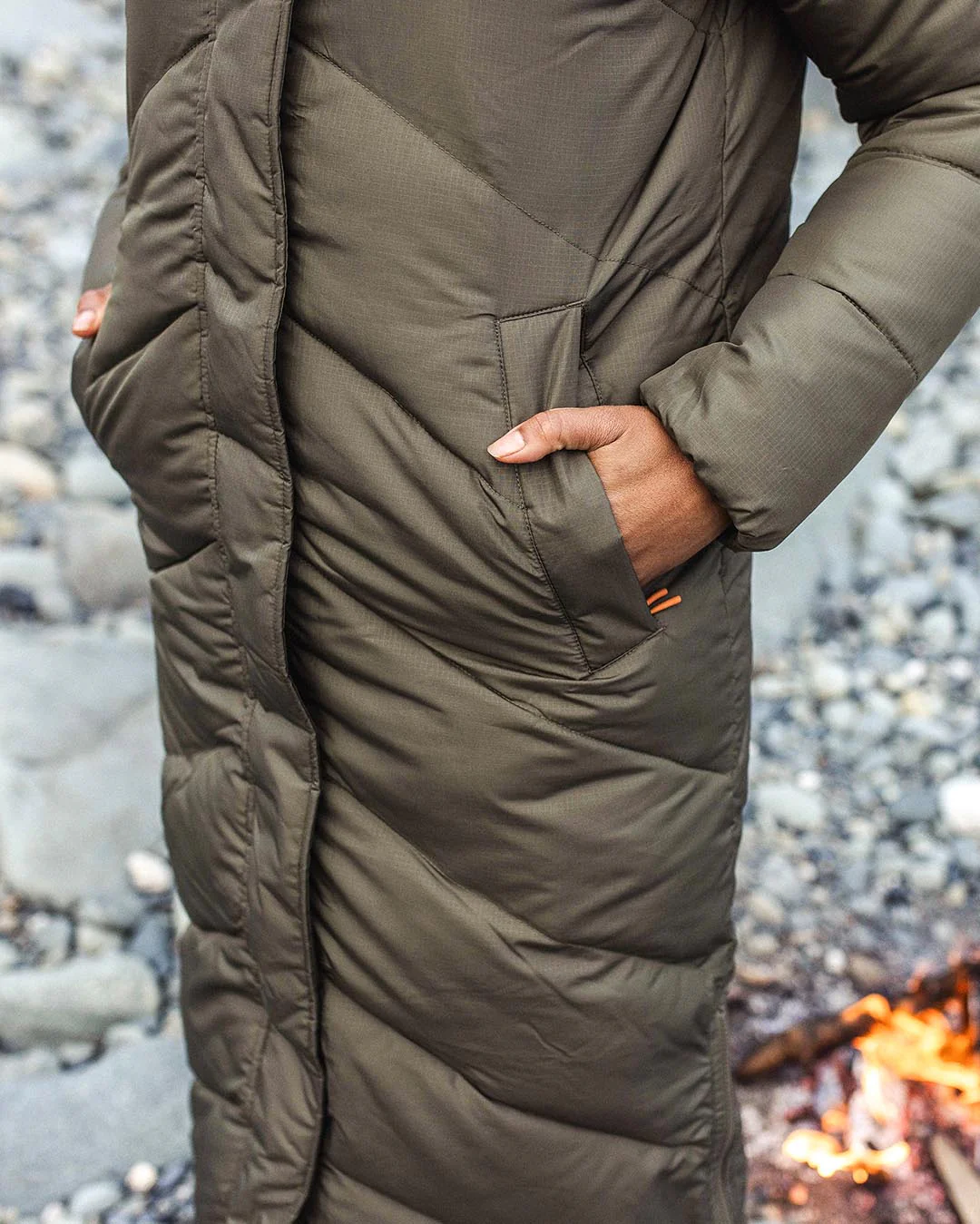 Tasman Long Insulated Jacket - Dusty Olive - Image 6