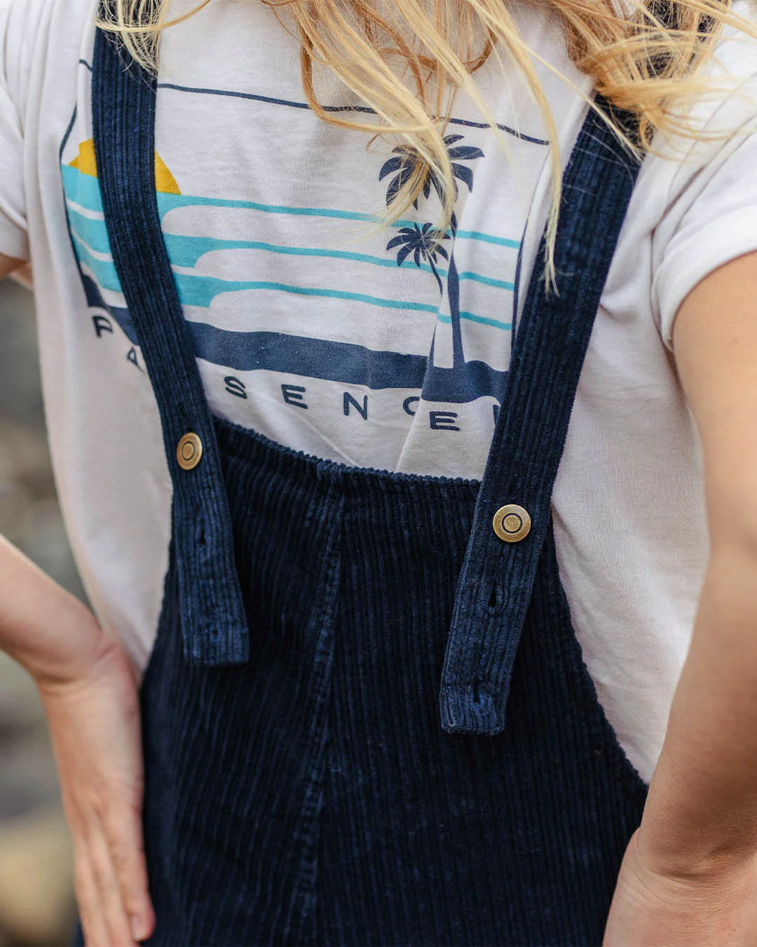 Tiaga Cord Dungarees - Deep Navy - Image 6