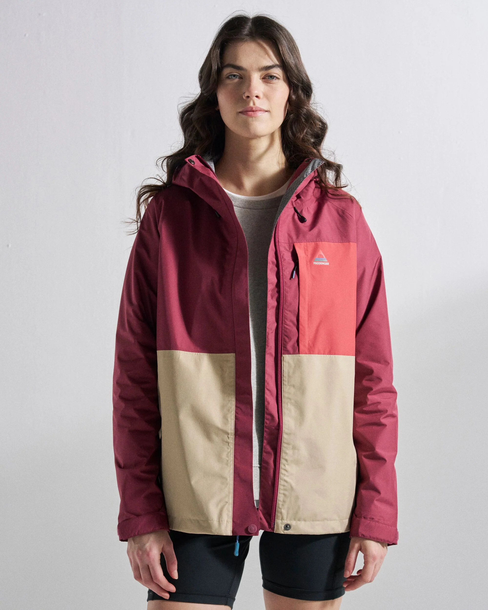 Trailscape Women's Waterproof Jacket - Maroon/Stone