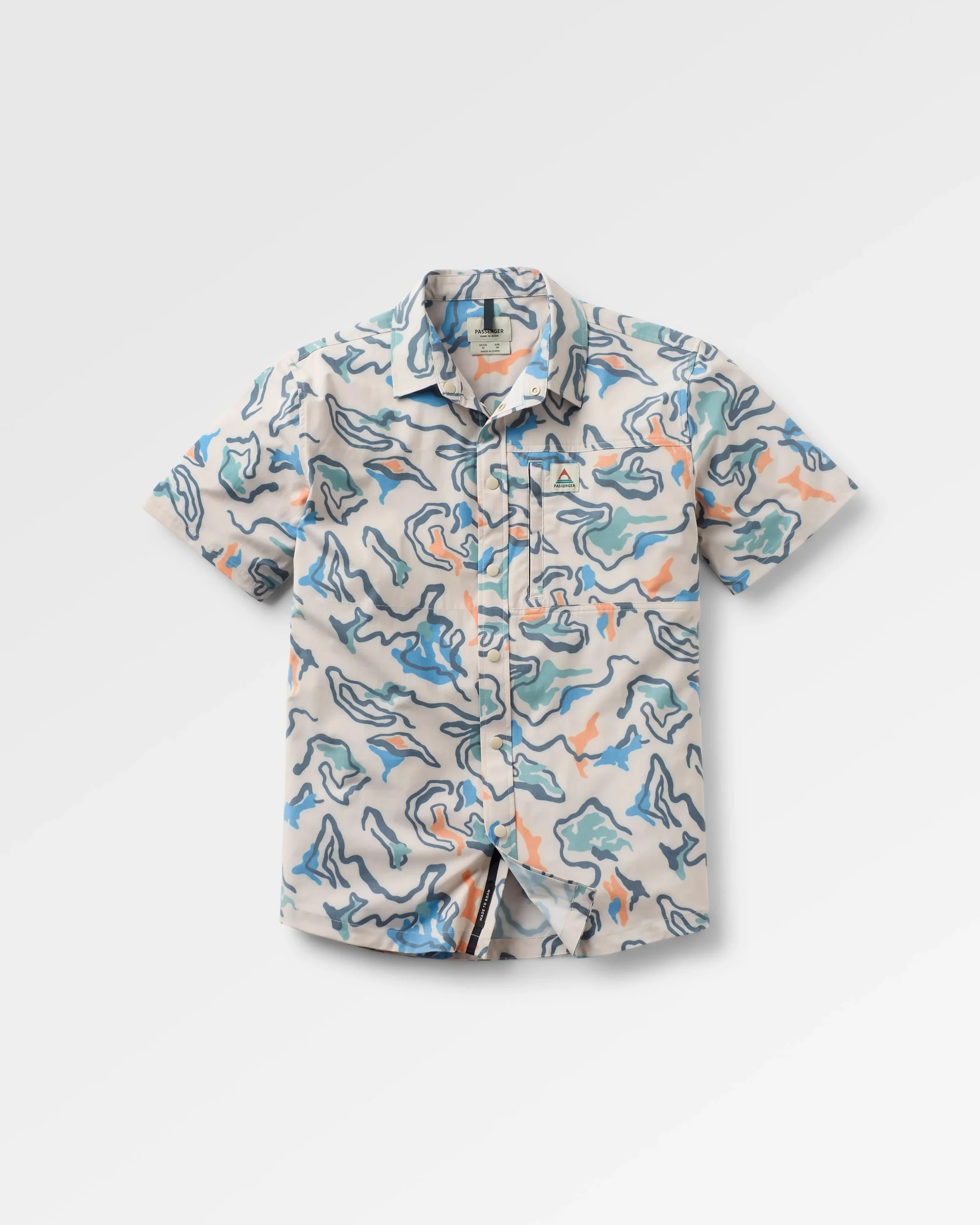 Traveller Short Sleeve Stretch Shirt - Abstract Strata Multi - Image 2
