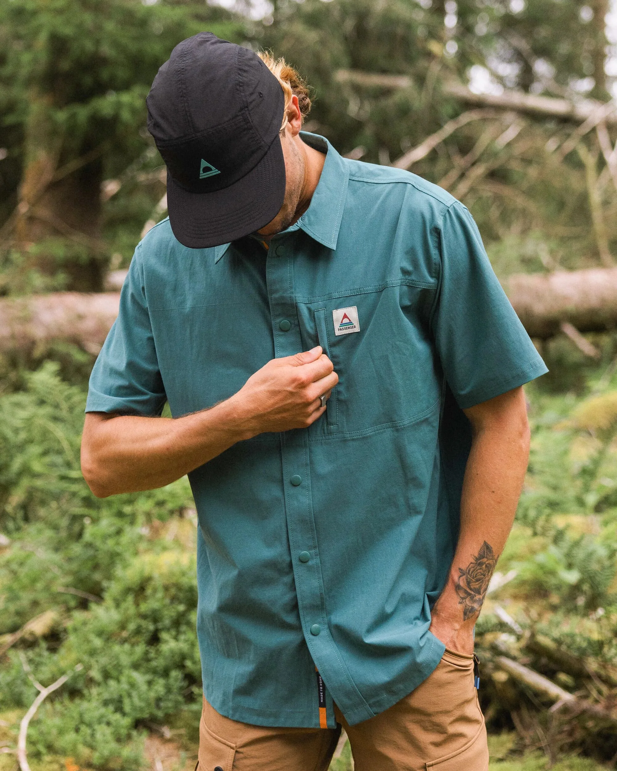 Traveller Short Sleeve Stretch Shirt - Deep Ocean - Image 3