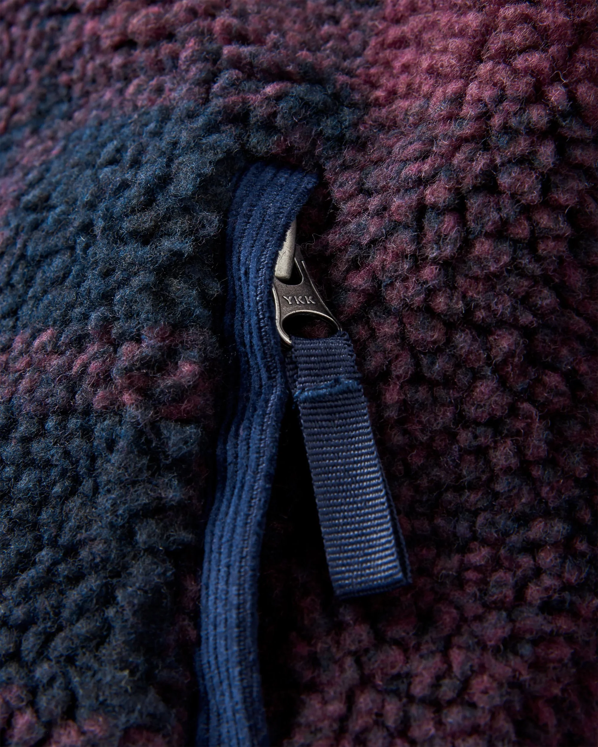 Trekker Deep-Pile Sherpa Fleece - Deep Plum/Deep Navy Check - Image 3