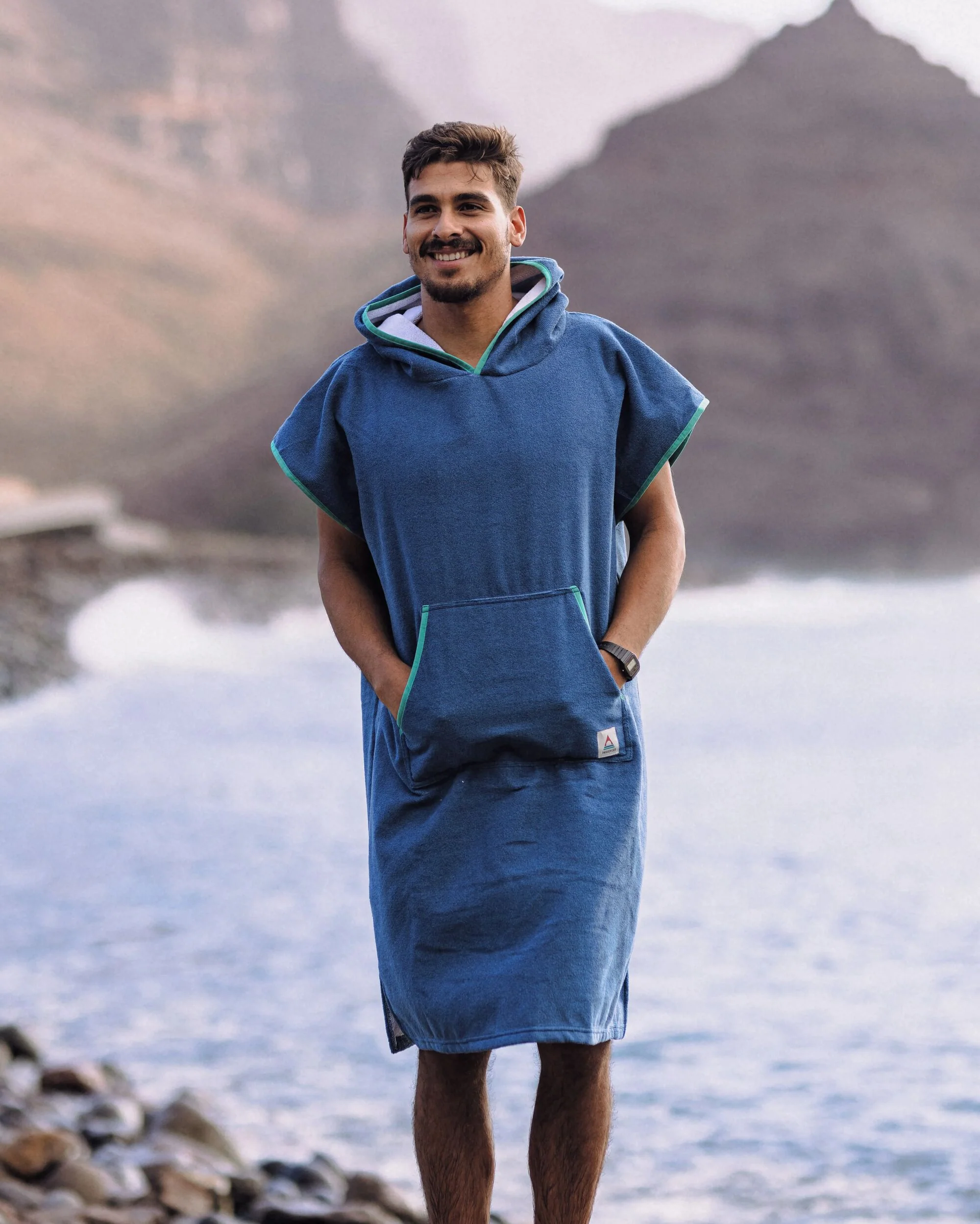 Tulum Towel Poncho - Dark Denim