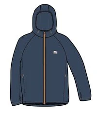 Vertical Full Zip Hooded Fleece - Dark Denim - Image 11