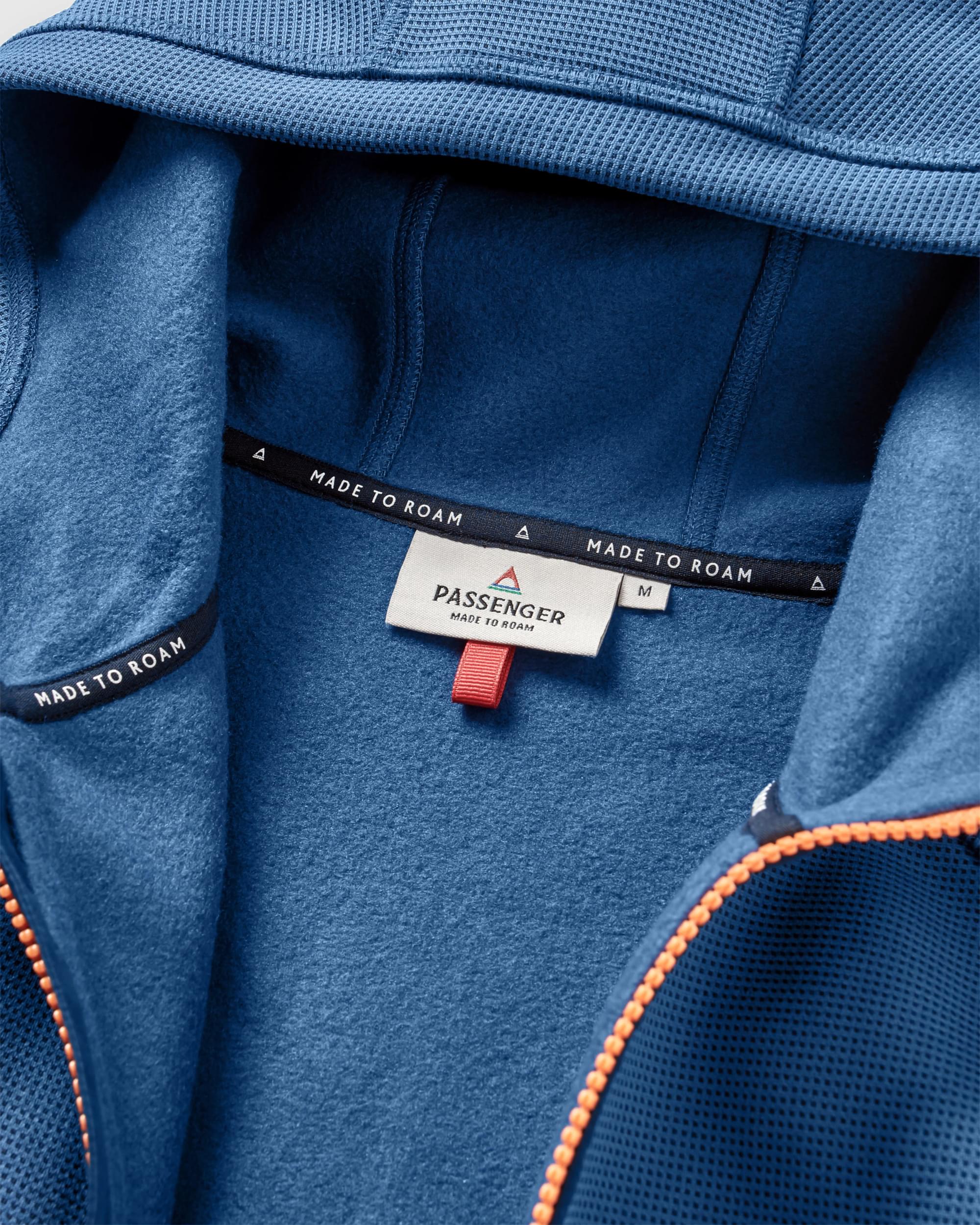 Vertical Full Zip Hooded Fleece - Dark Denim - Image 6
