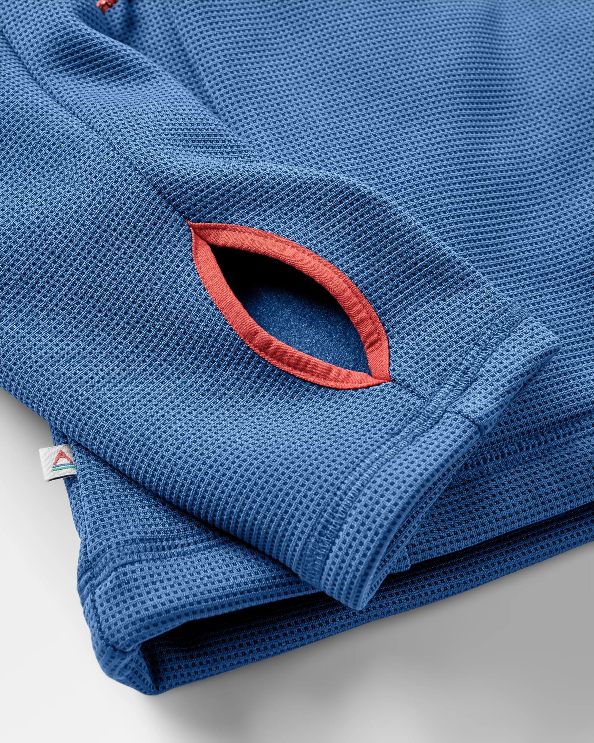 Vertical Full Zip Hooded Fleece - Dark Denim - Image 8