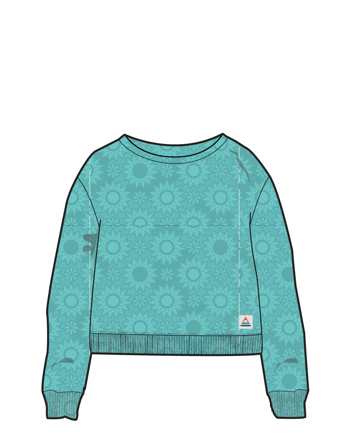 Vibes Textured LS Top - Aqua - Image 8