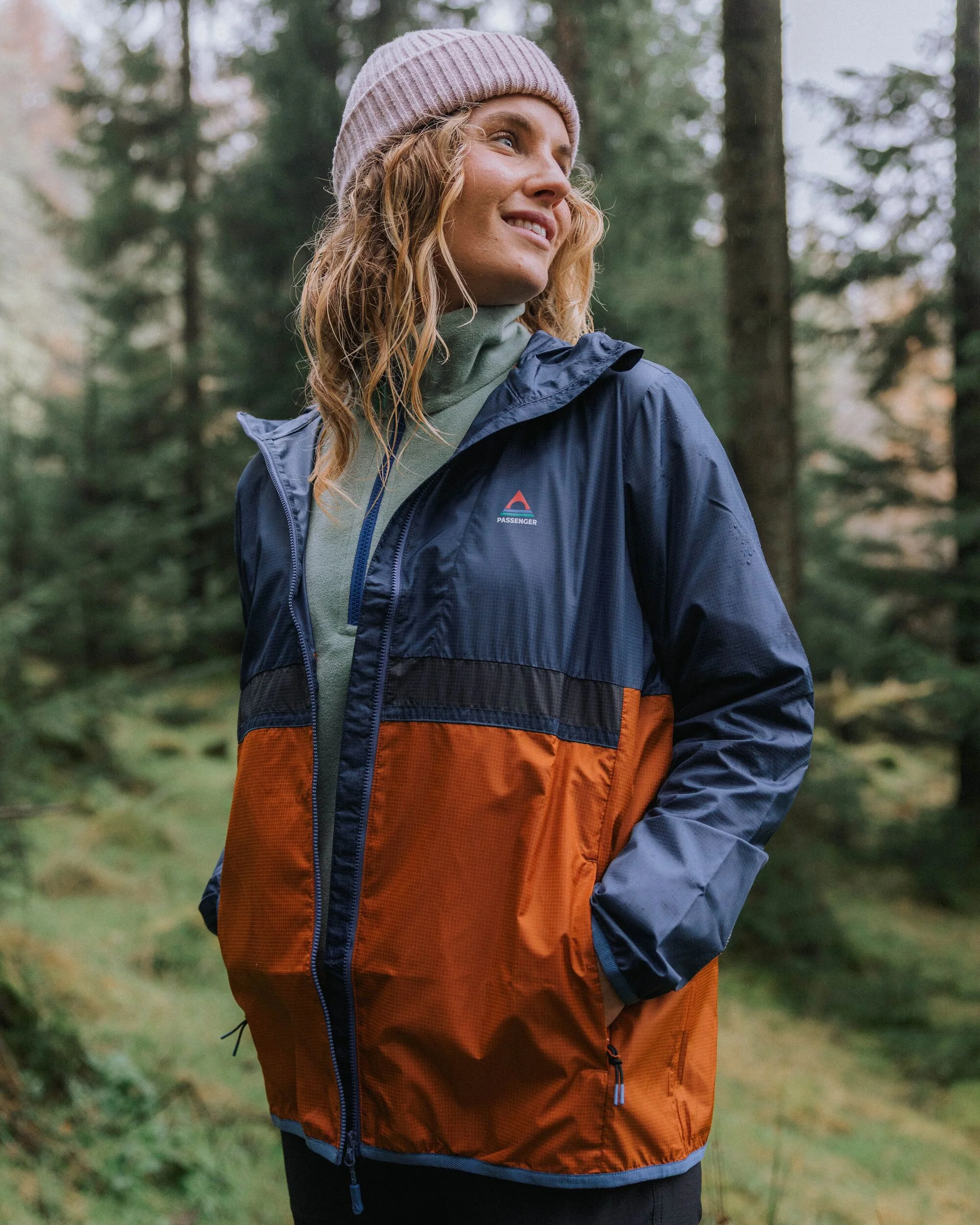 Viento Windshell Jacket - Dark Denim/Sunset Orange