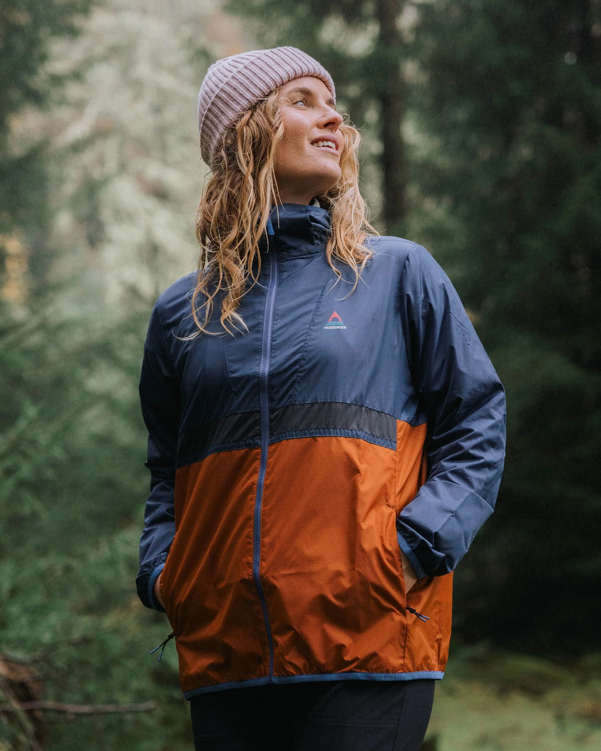 Viento Windshell Jacket - Dark Denim/Sunset Orange - Image 3