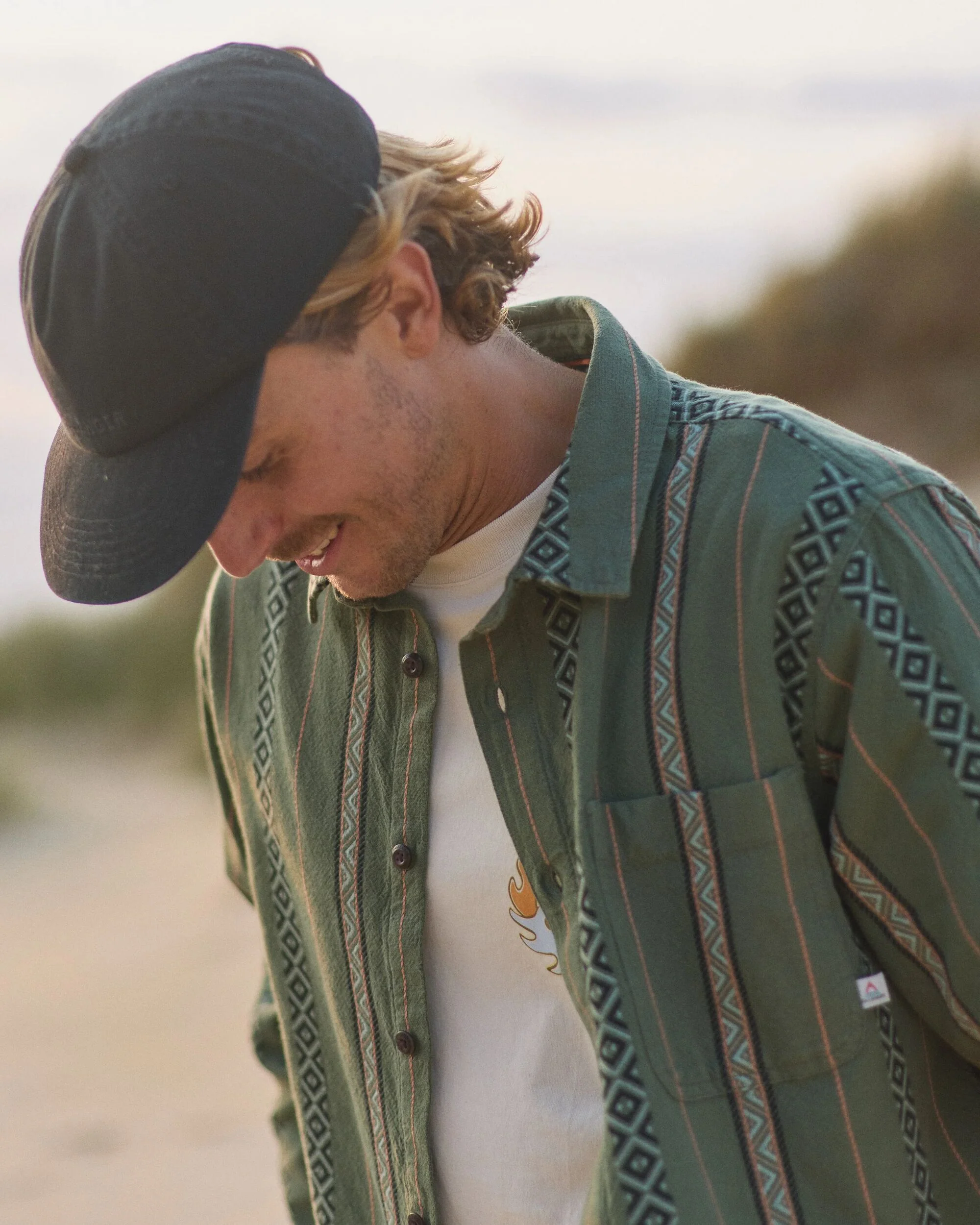 Voyage Jacquard Shirt - Wild Green Stripe - Image 3