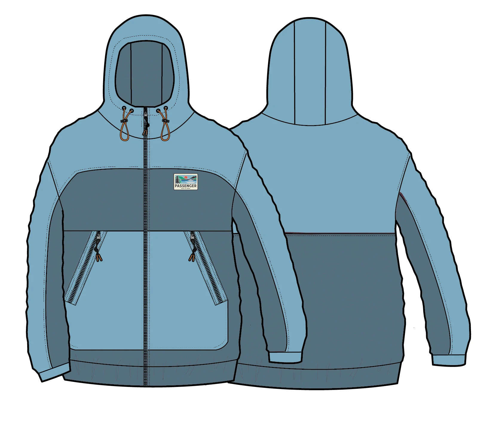 Warming Full Zip Windproof Fleece - Stormy Blue/Retro Blue - Image 9