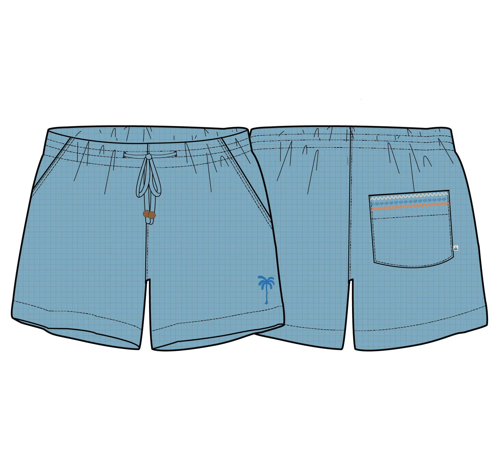 Waveney Short - Retro Blue - Image 13