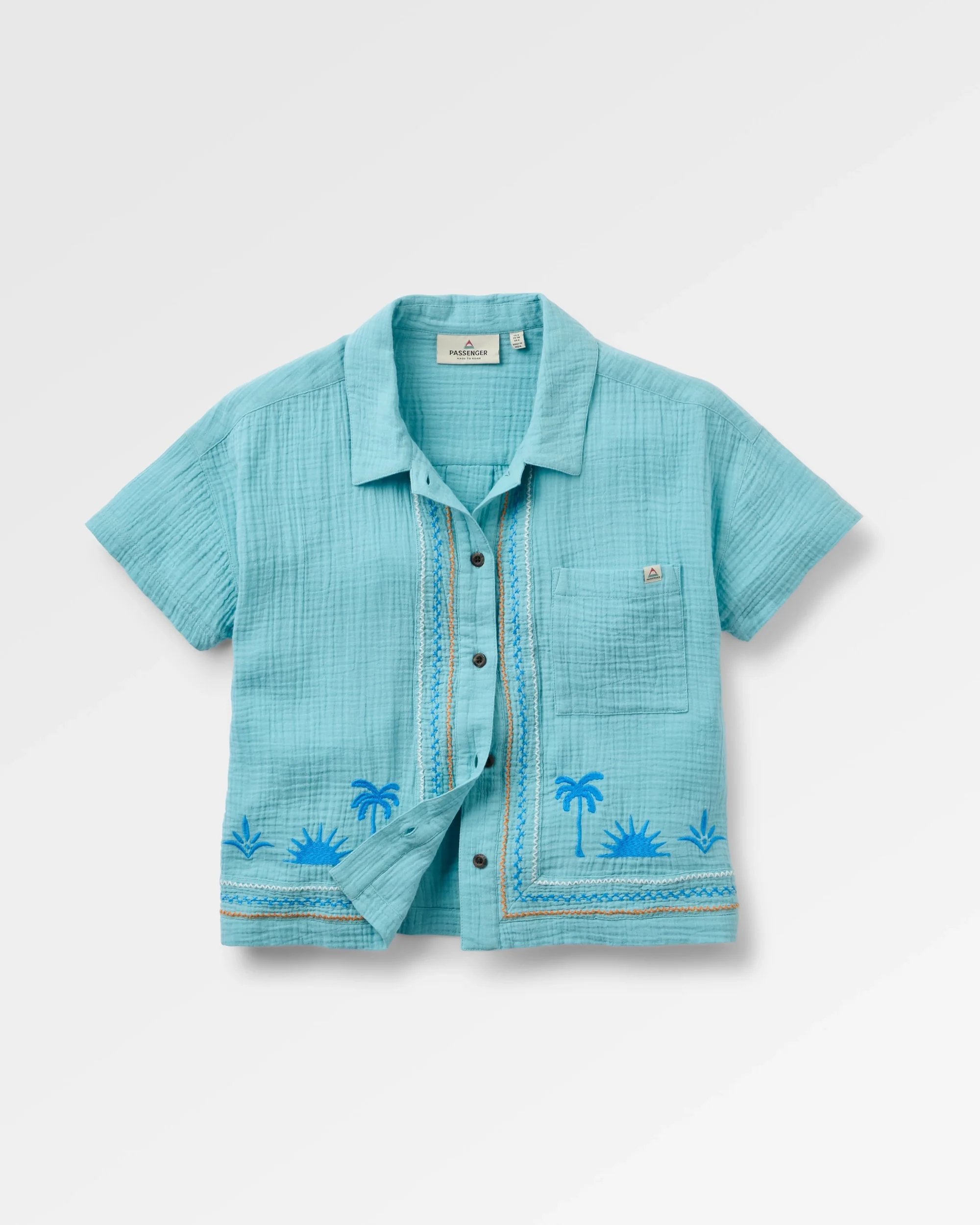Waveney Short Sleeve Shirt - Retro Blue - Image 2