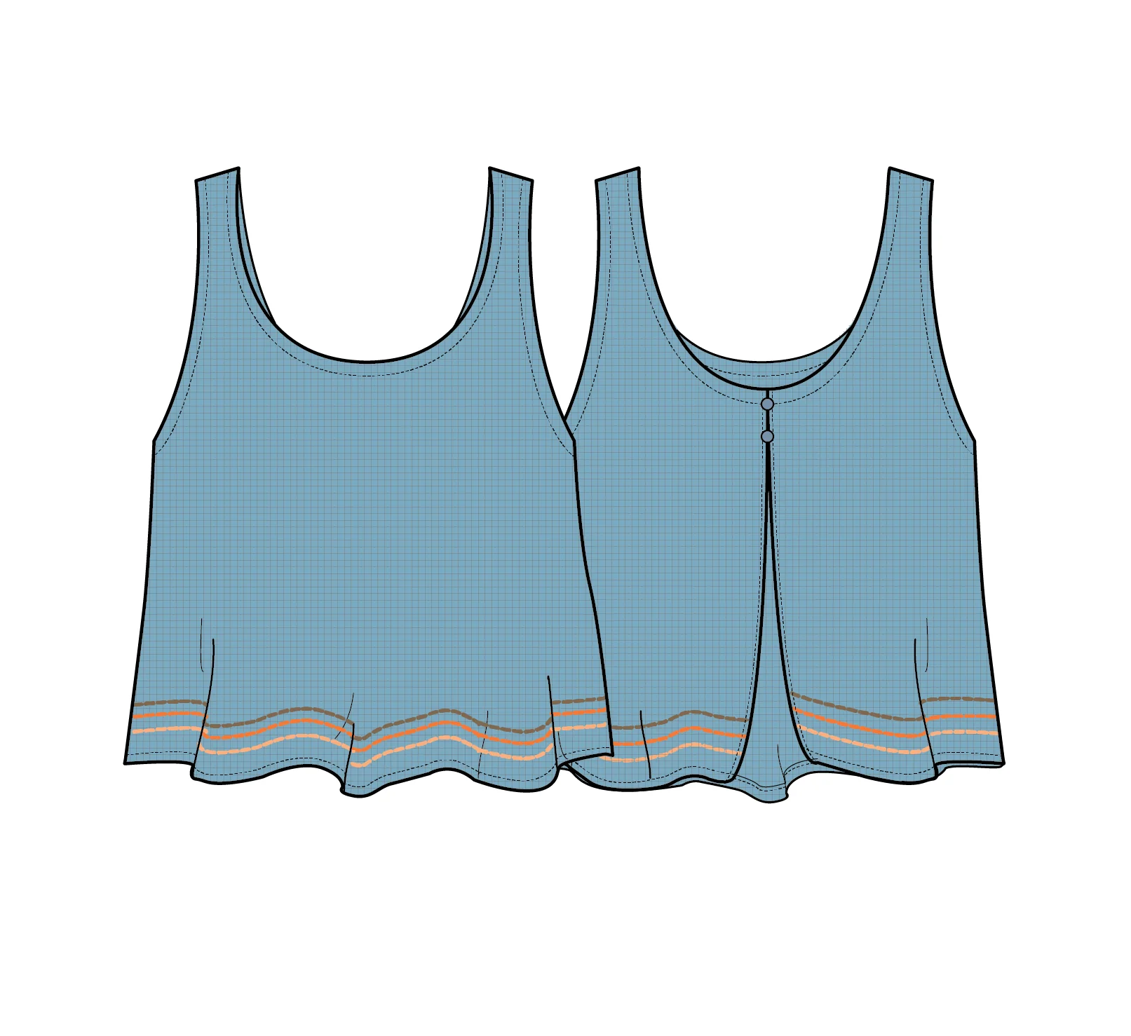 Waveney Top - Retro Blue - Image 10