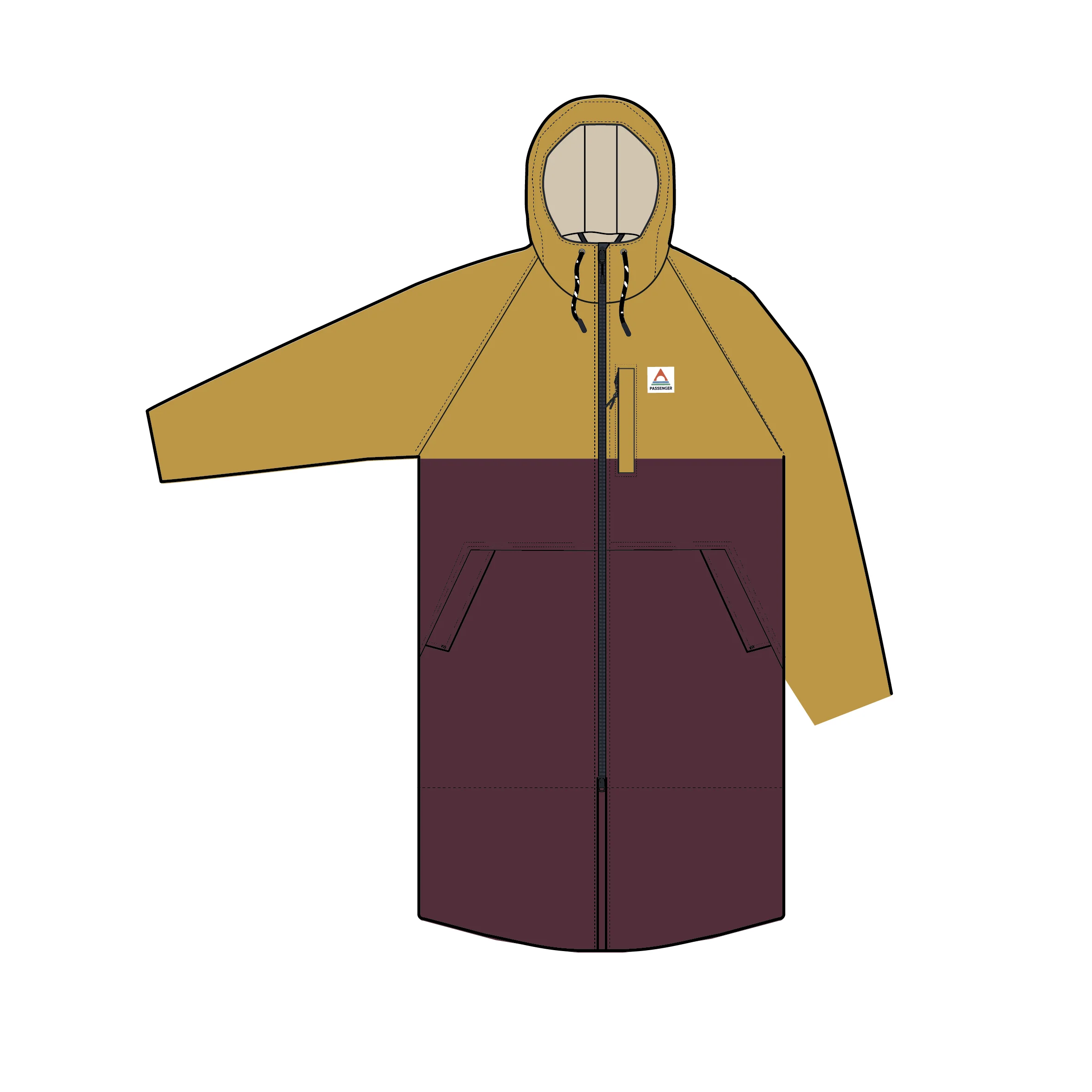 Waves Sherpa Lined Changing Robe - Fig/Heritage Yellow - Image 16