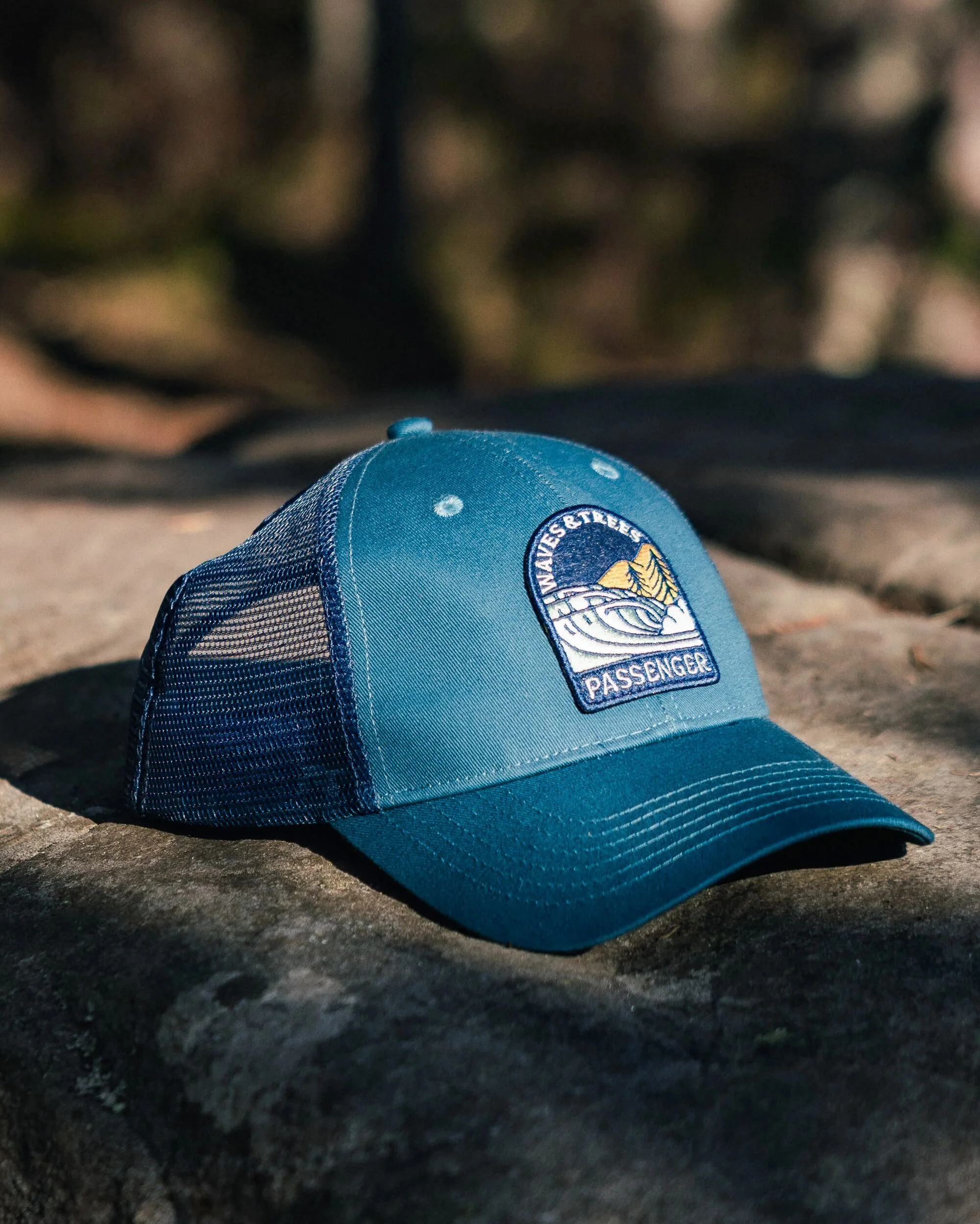 Waves & Trees Organic Cotton Trucker Cap - Tidal Blue - Image 4