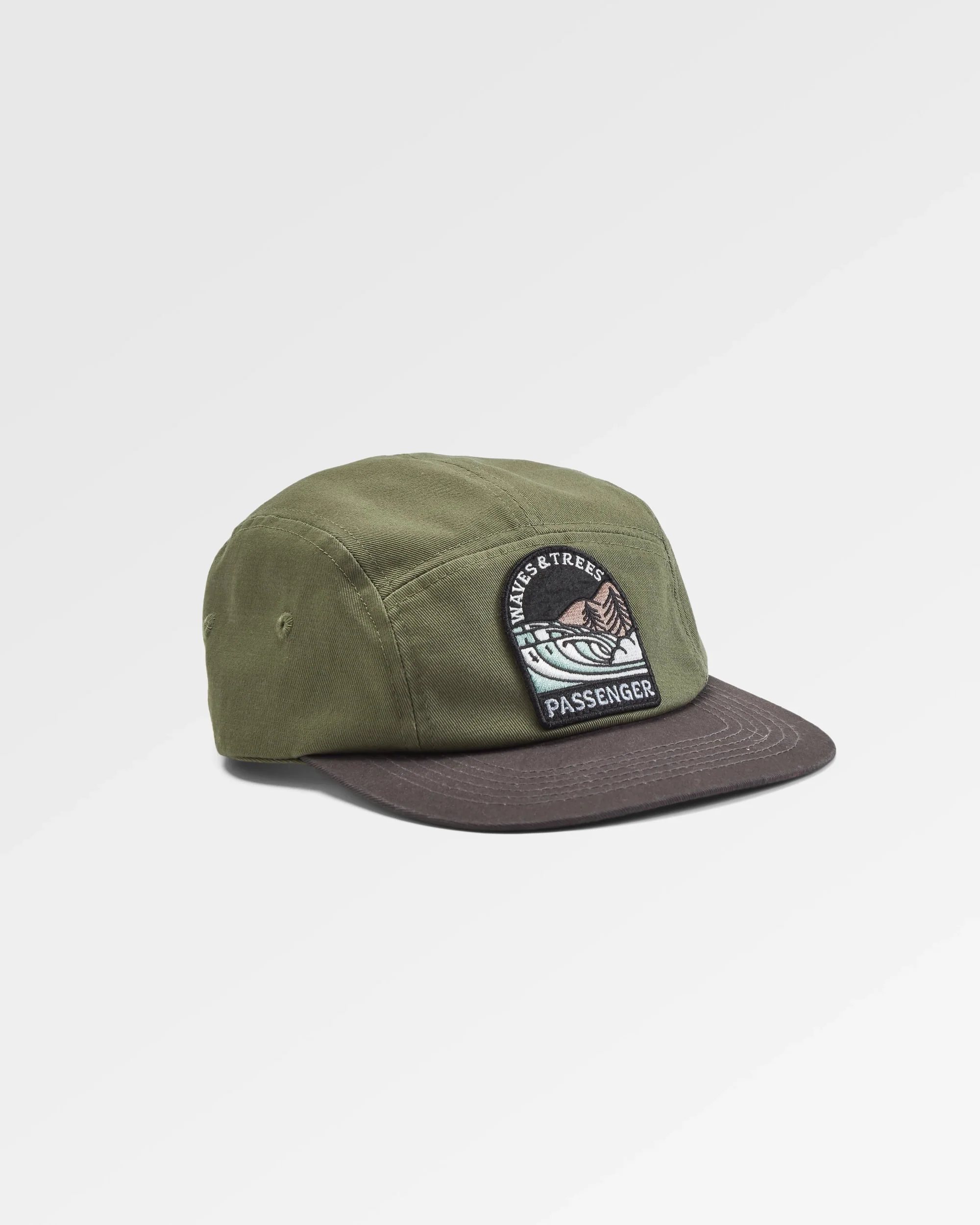 Waves & Trees 5 Panel Cap - Dusty Olive